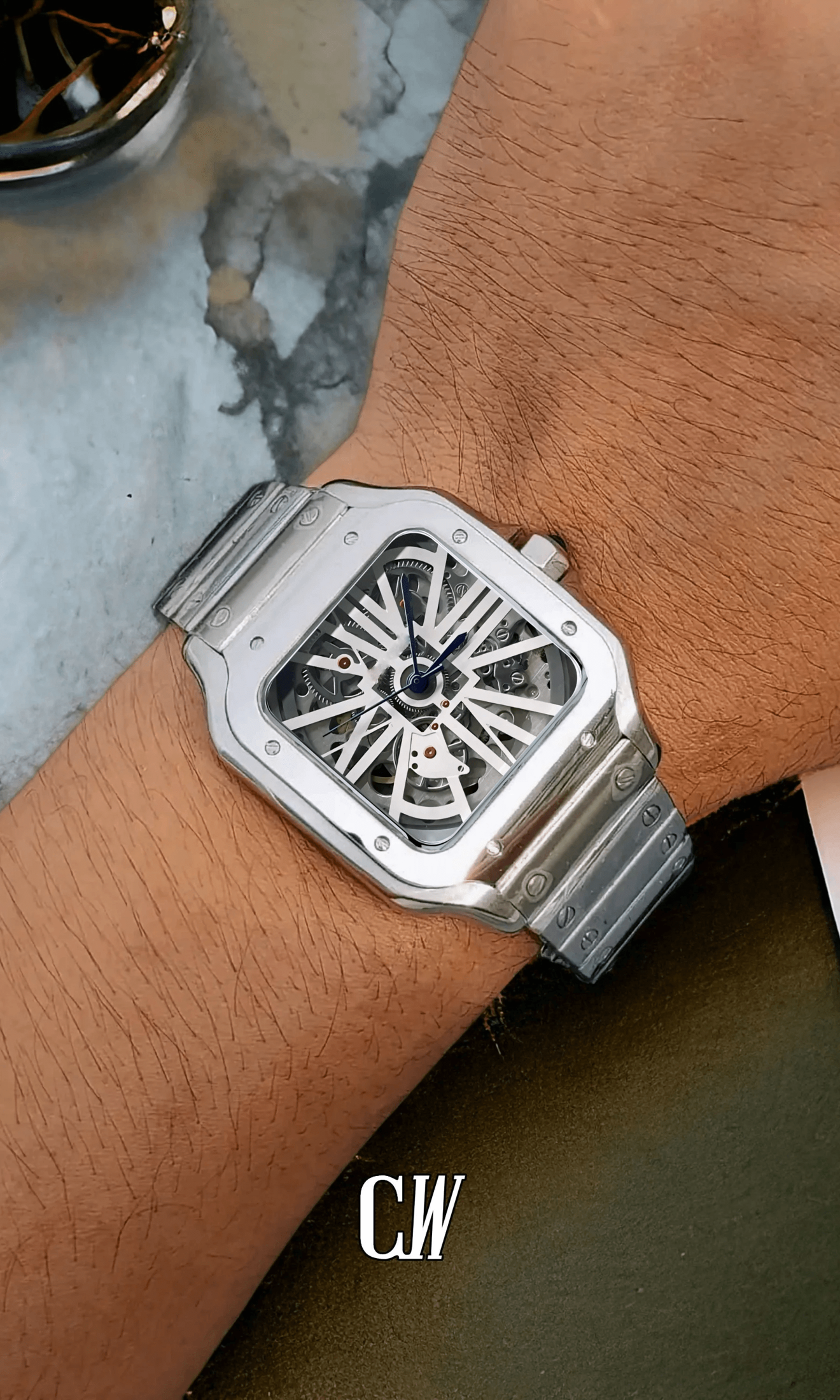 Santeiko Mod Santos style Skeleton watch - Circa Watch Labs