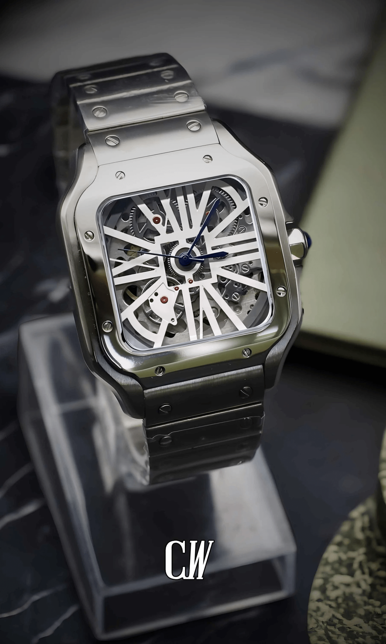 Santeiko Mod Santos style Skeleton watch - Circa Watch Labs