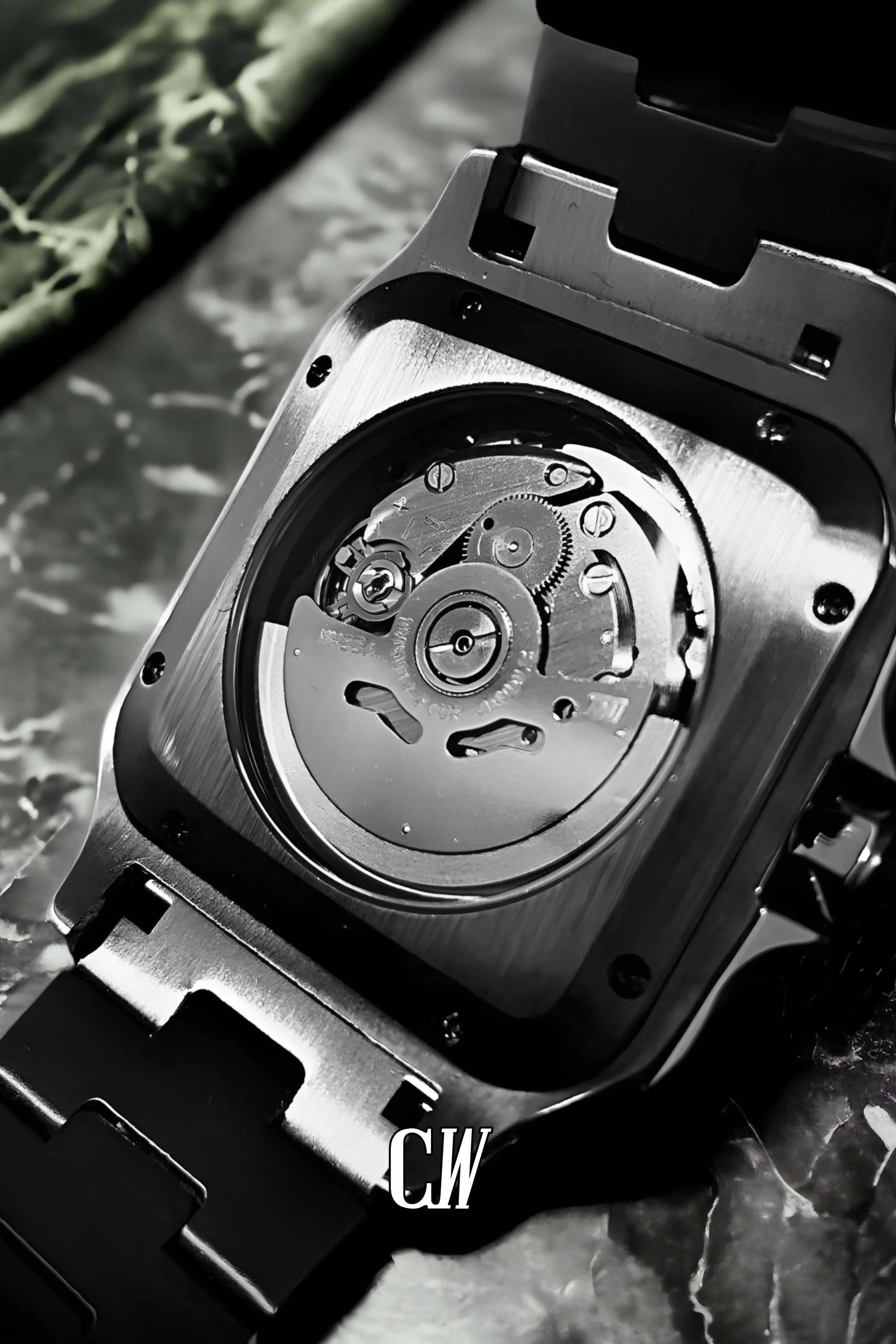 Santeiko Mod Santos style watch arabic brown - Circa Watch Labs seiko mod