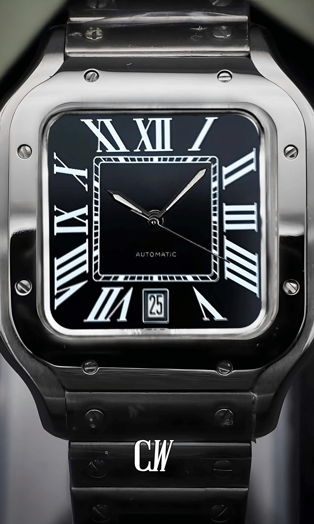 Santeiko Mod Santos style watch black - Circa Watch Labs