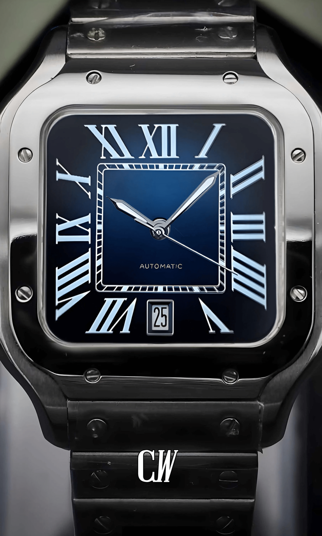 Santeiko Mod Santos style watch blue - Circa Watch Labs