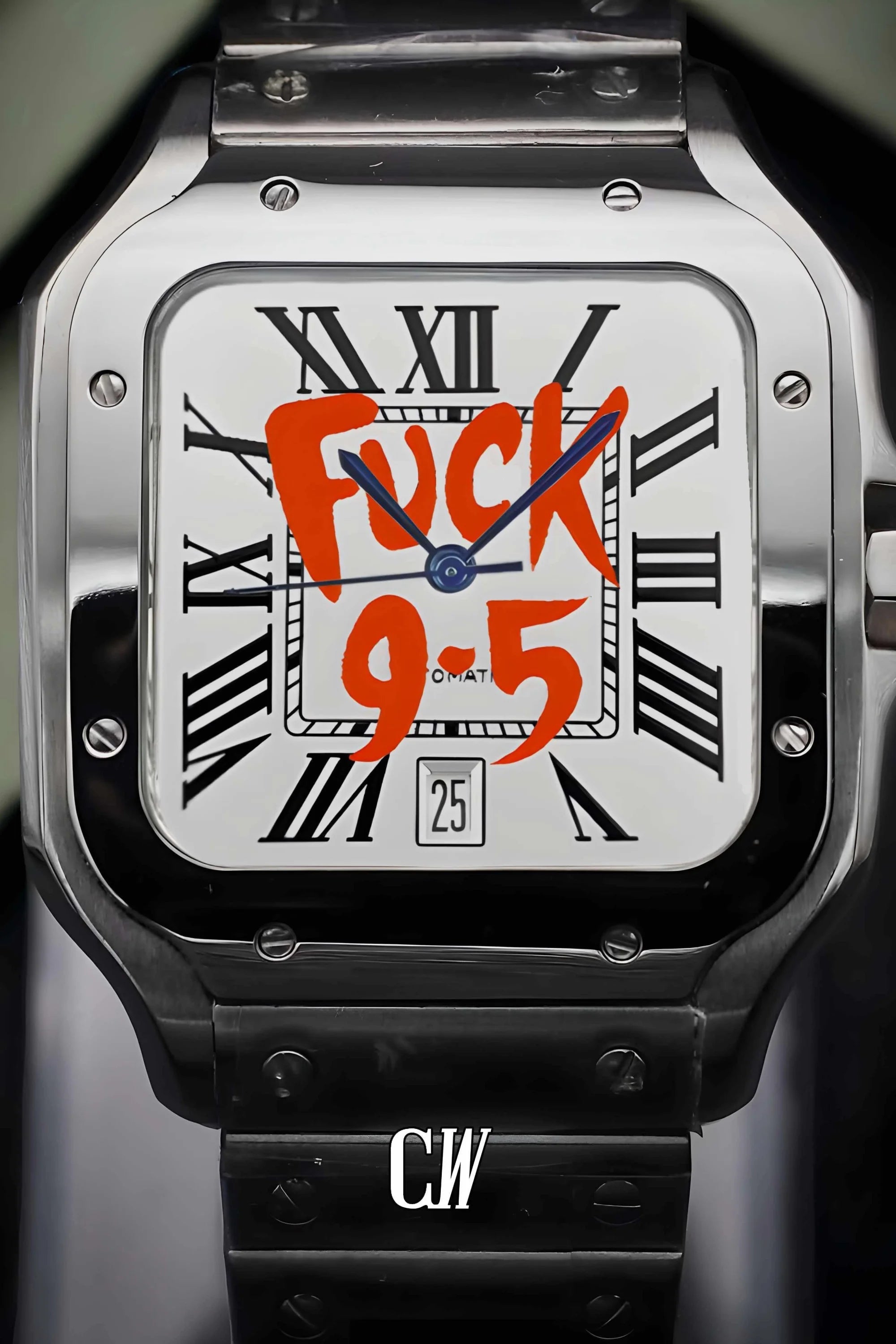 Santeiko Mod Santos style watch 'f*ck 9 - 5' limited edition - Circa Watch Labs