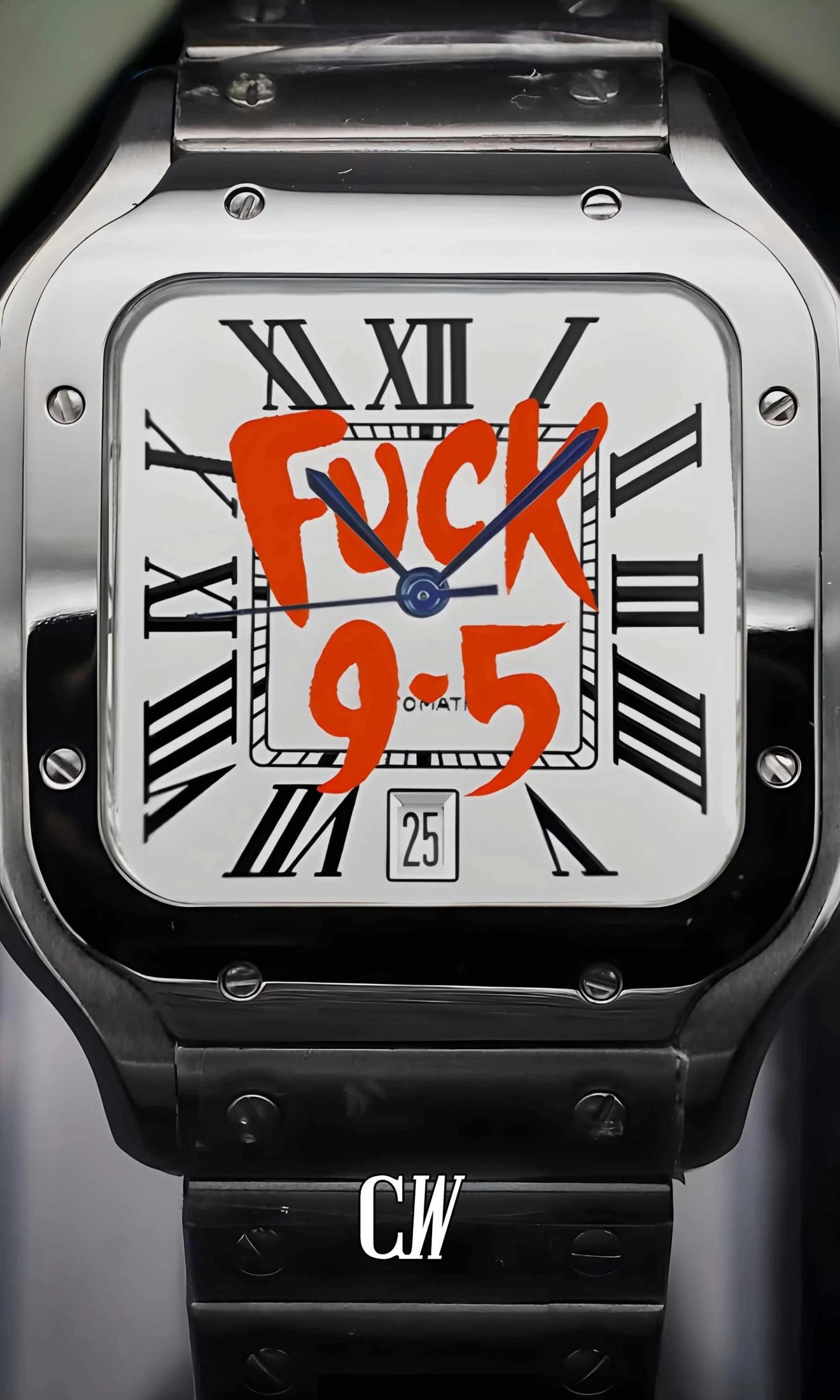 Santeiko Mod Santos style watch 'f*ck 9-5' limited edition - Circa Watch Labs