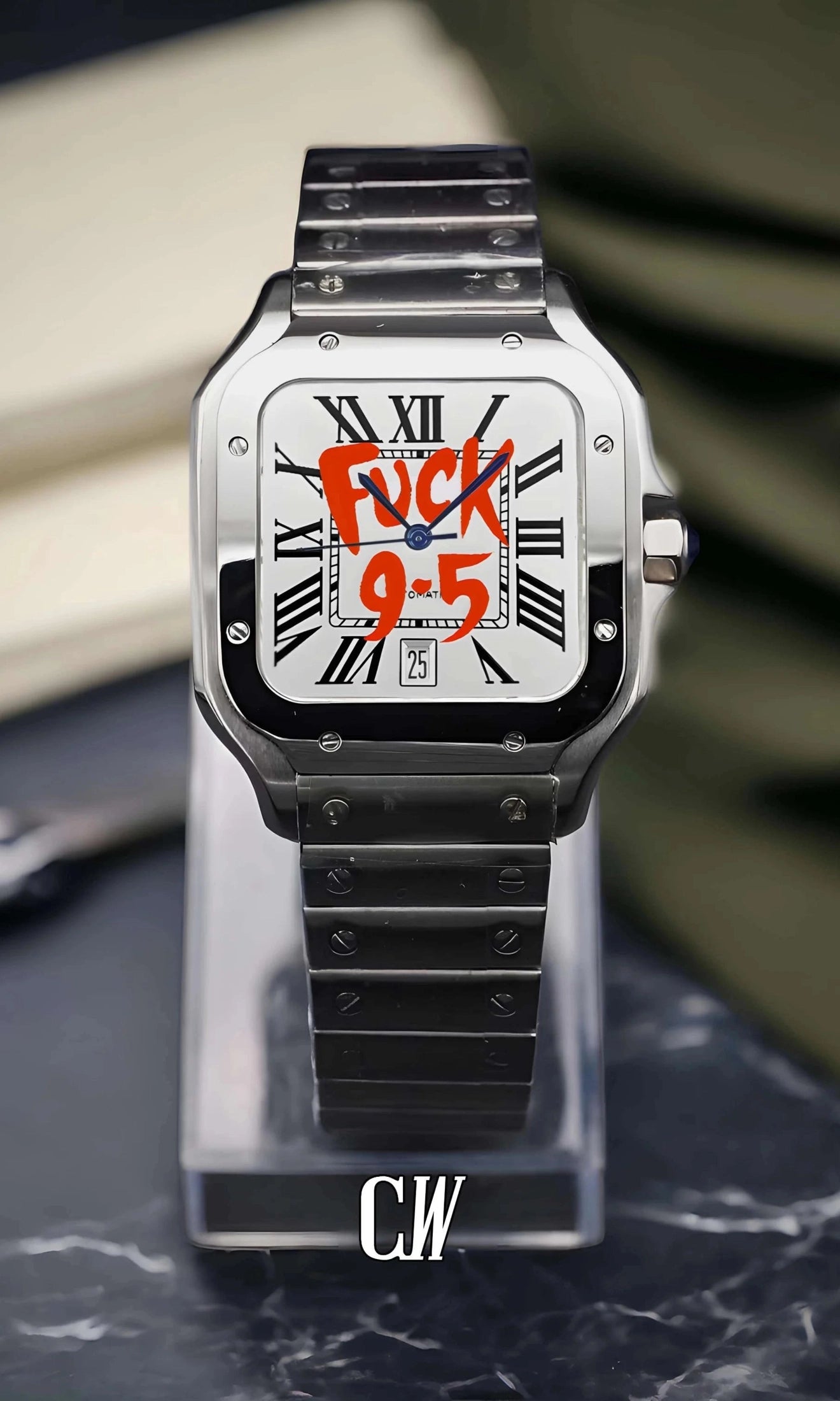 Santeiko Mod Santos style watch 'f*ck 9-5' limited edition - Circa Watch Labs