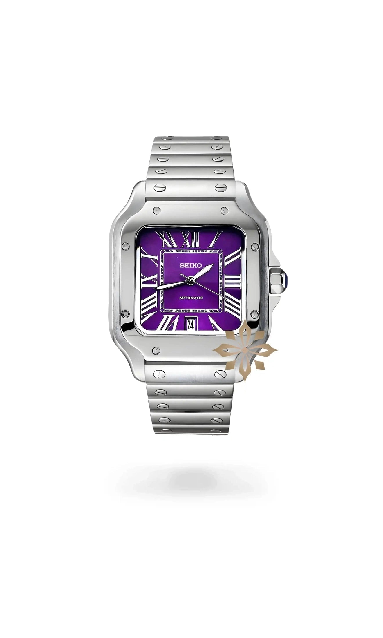 Santeiko Mod Santos style watch purple - Circa Watch Labs
