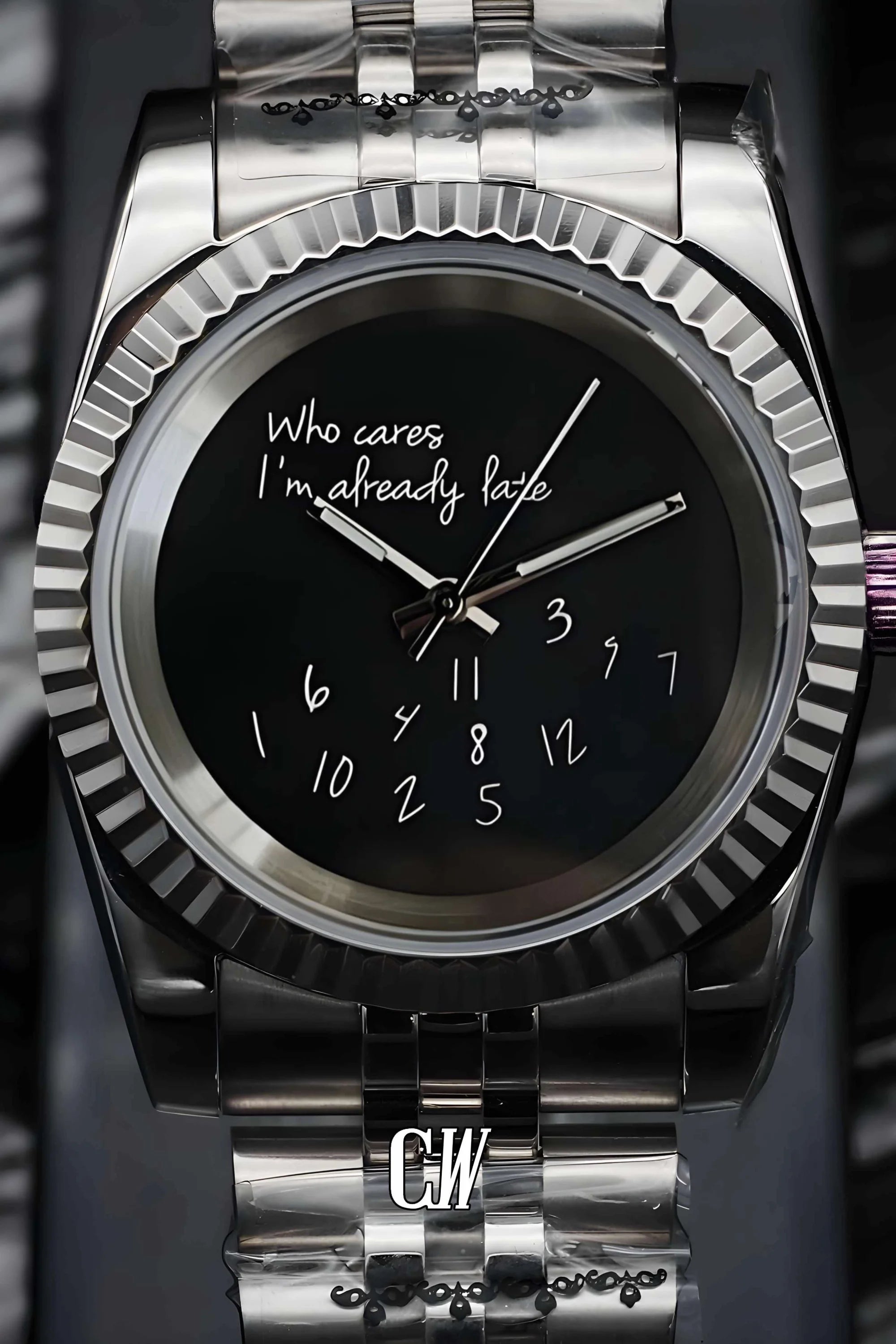 Seiko mod datejust 'who cares I'm already late' watch - Circa Watch Labs