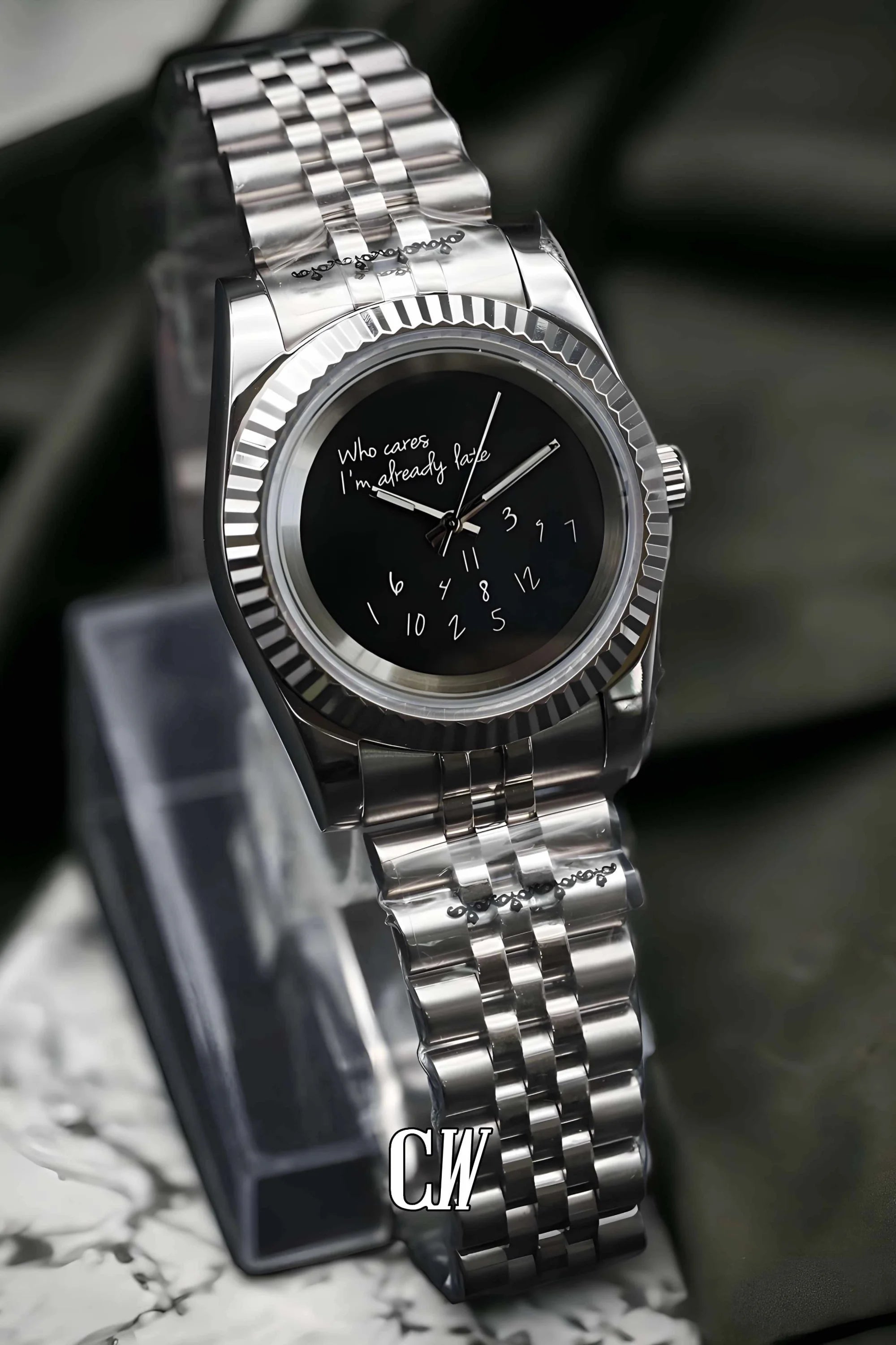 Seiko mod datejust 'who cares I'm already late' watch - Circa Watch Labs