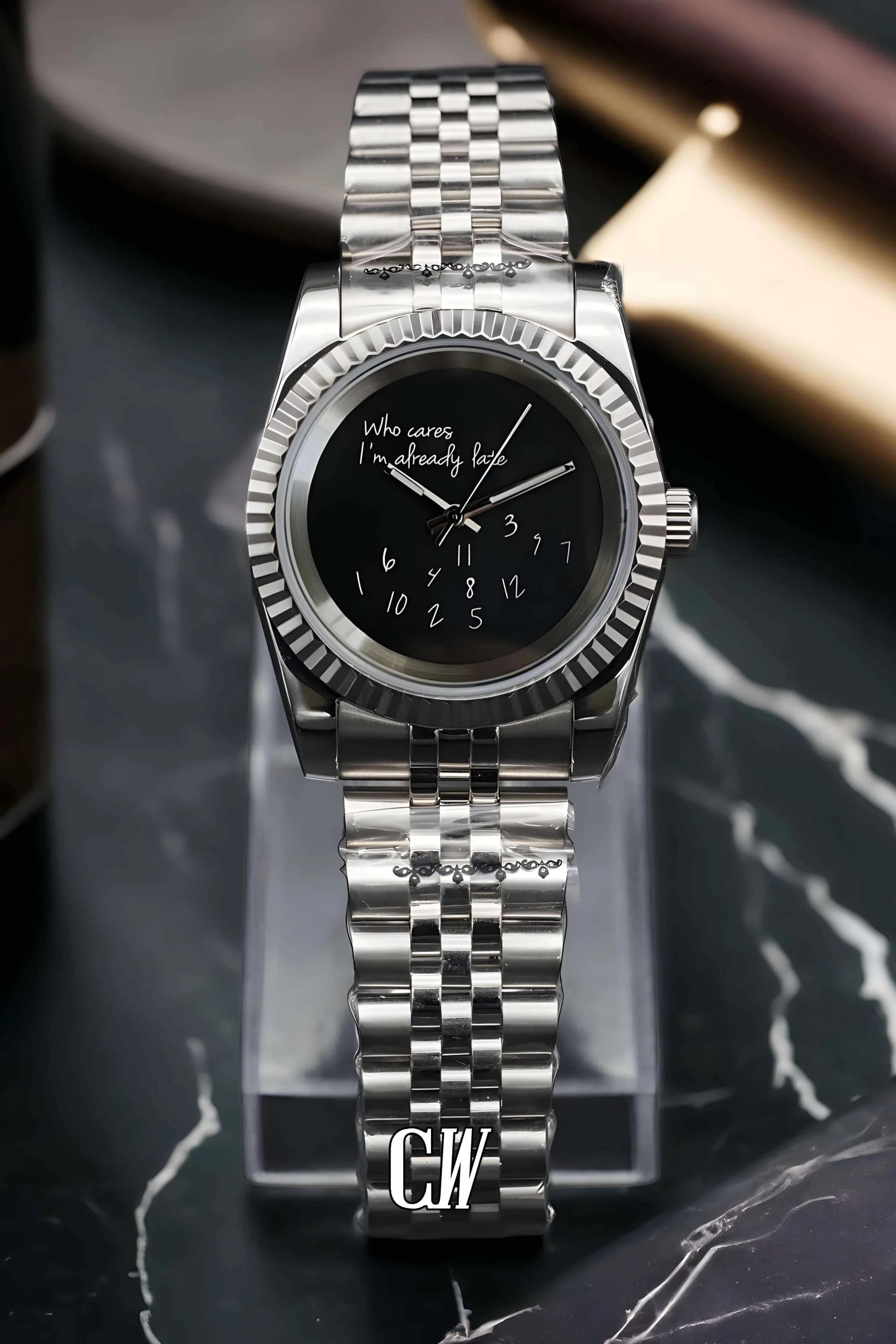 Seiko mod datejust 'who cares I'm already late' watch - Circa Watch Labs
