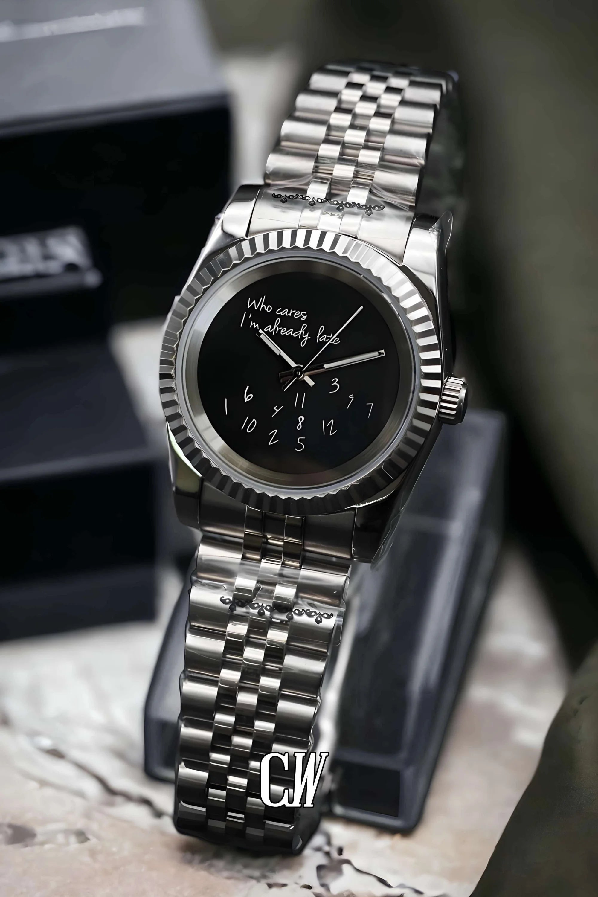 Seiko mod datejust 'who cares I'm already late' watch - Circa Watch Labs