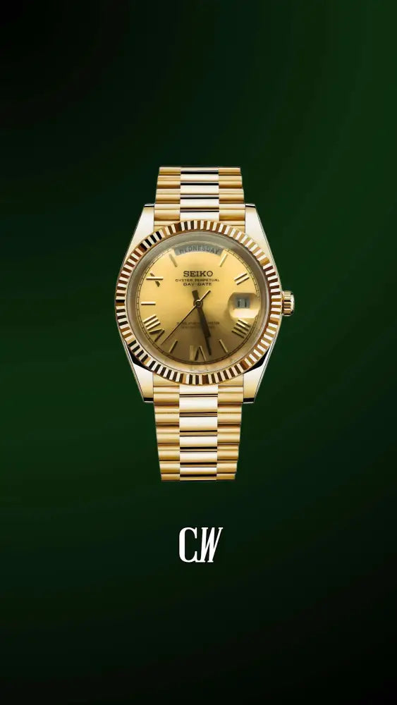 Seiko day top date gold