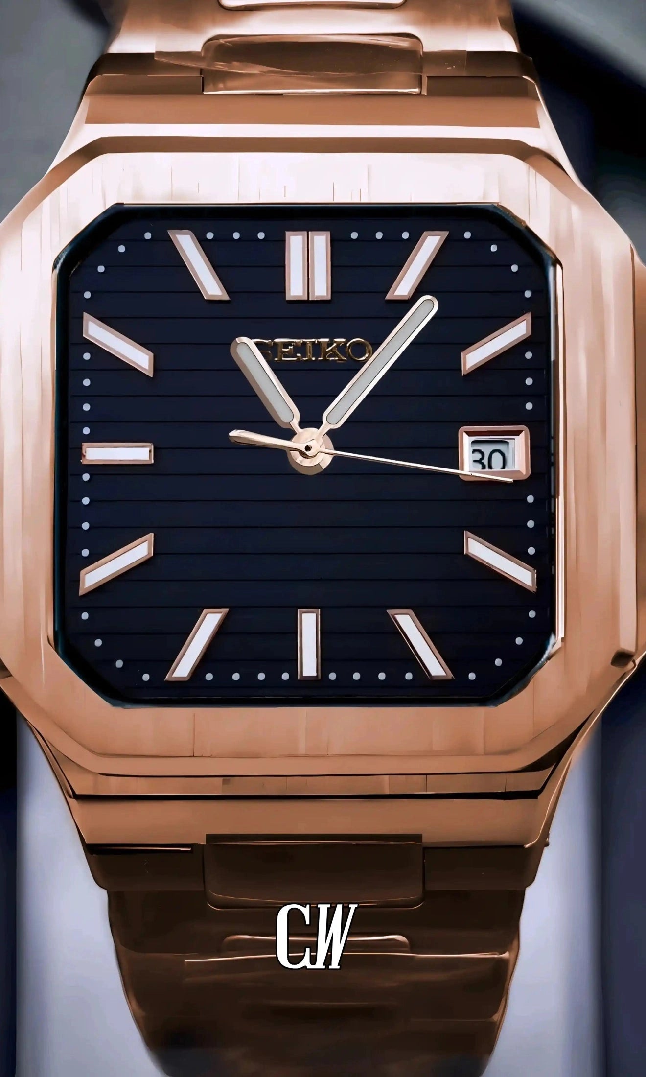 Seikocubitus mod watch rose gold black - Circa Watch Labs