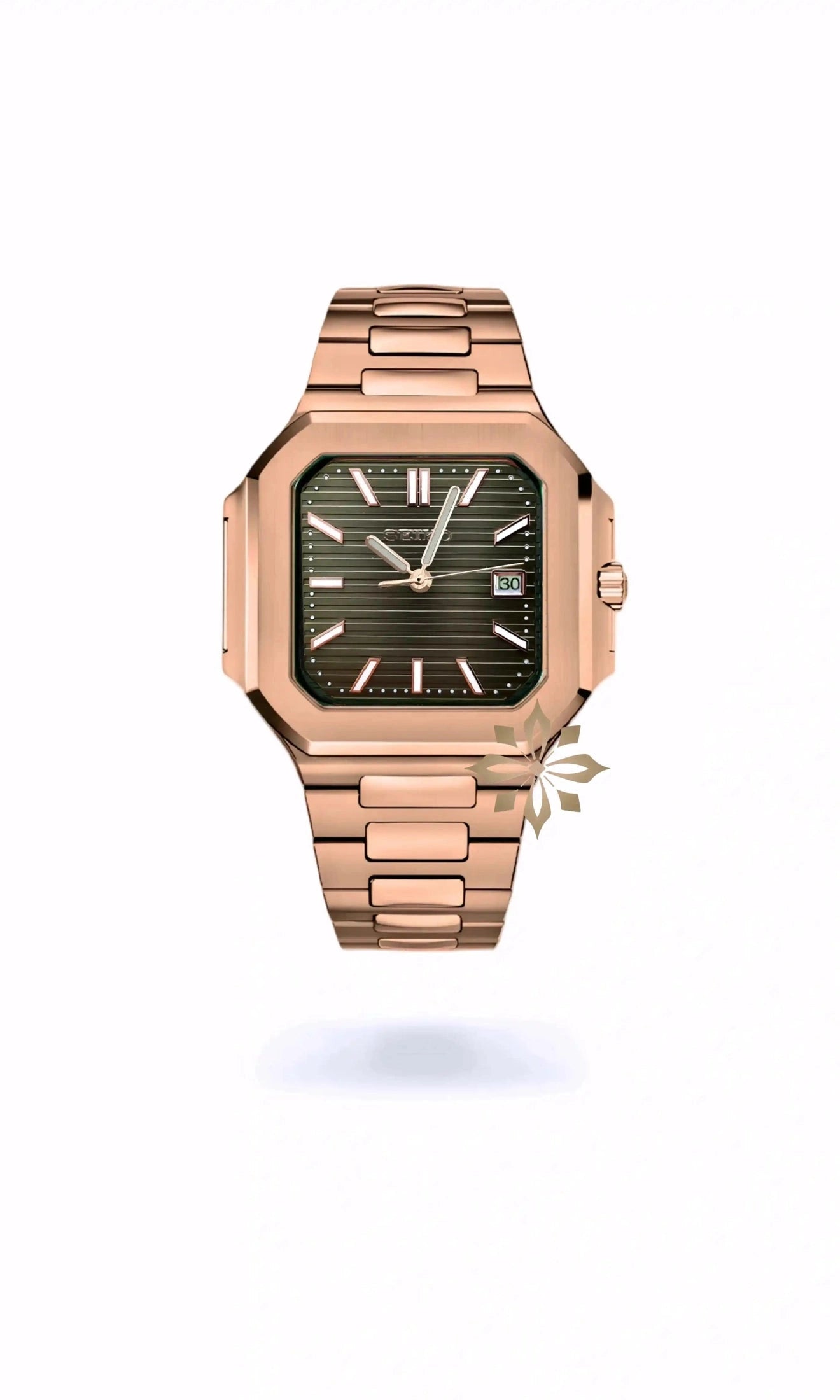 seiko mod Seikocubitus mod watch rose gold olive green