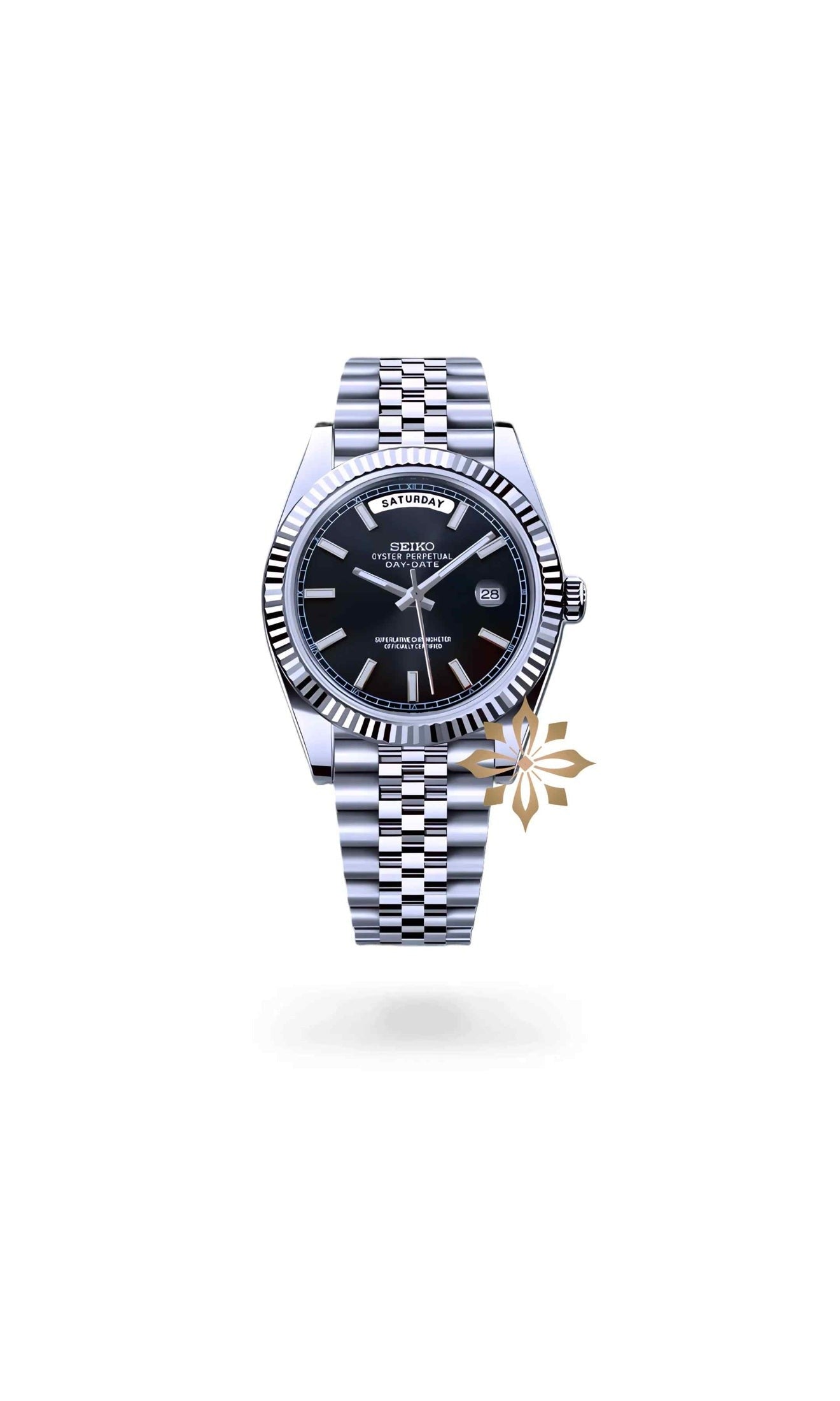 Seikojust mod daydate black automatic watch - Circa Watch Labs