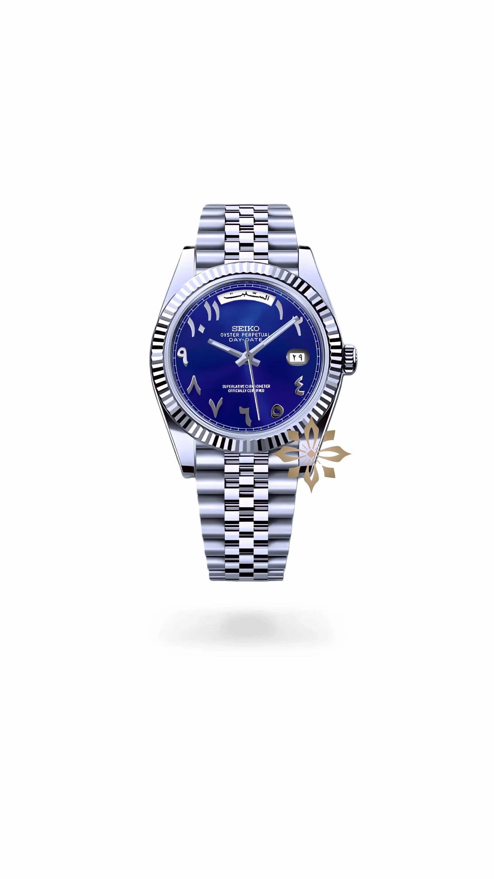 Seikojust mod daydate blue arabic automatic watch