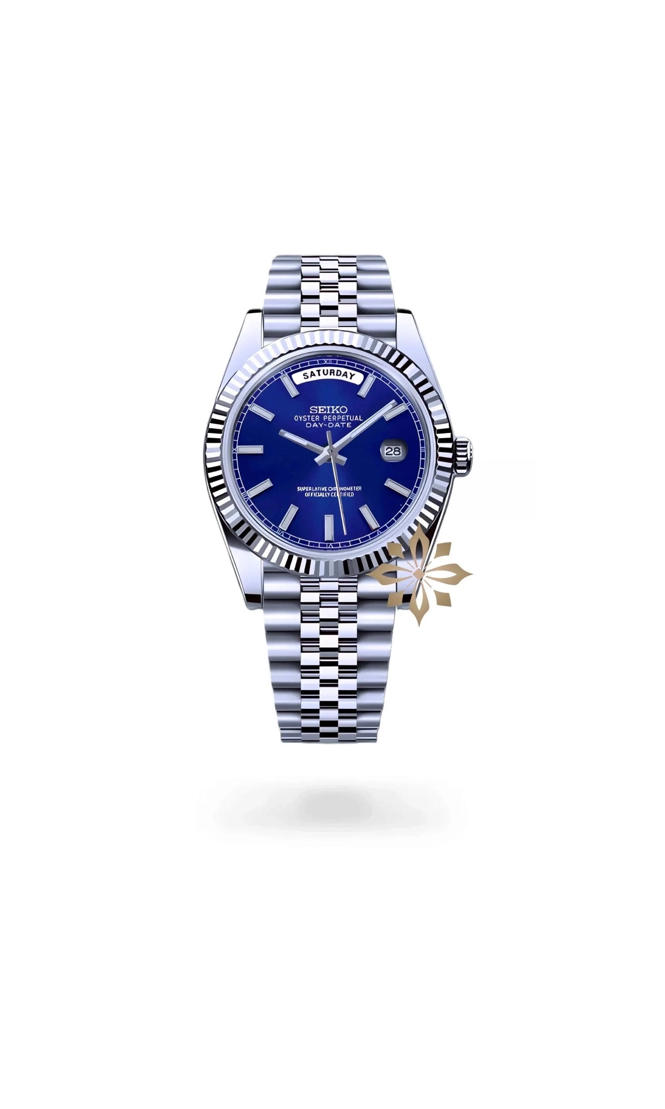 Seikojust mod daydate blue automatic watch - Circa Watch Labs