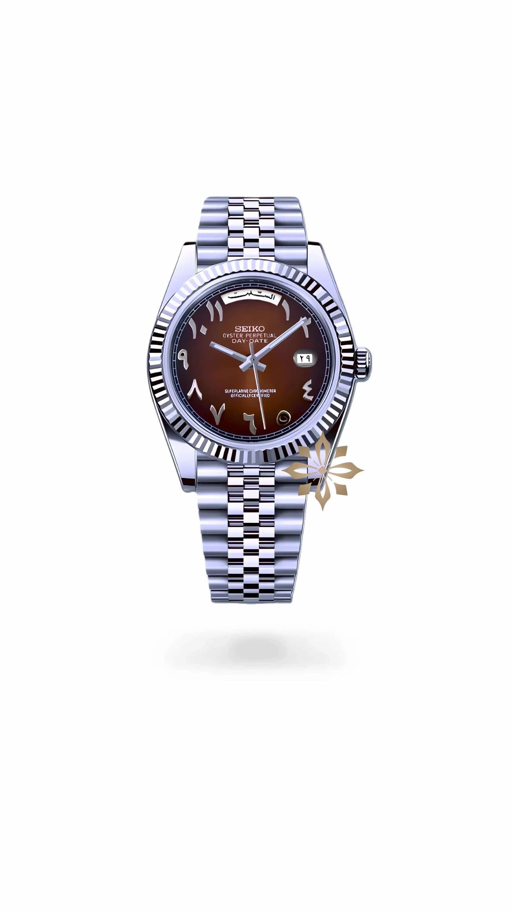 Seikojust mod daydate chocolate arabic automatic watch