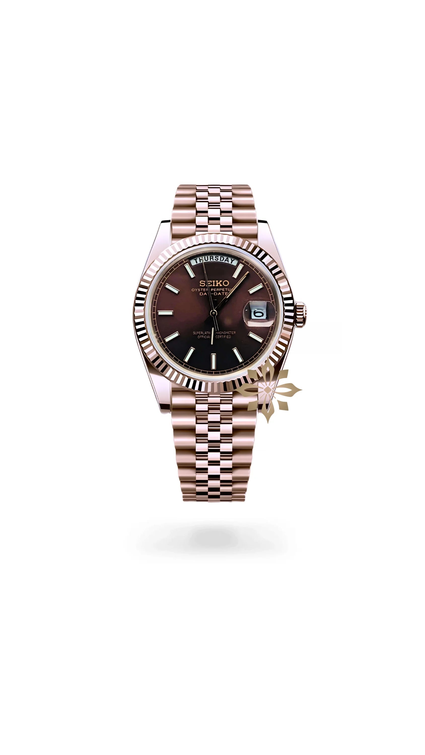 Seikojust mod daydate chocolate automatic watch - Circa Watch Labs seiko mod