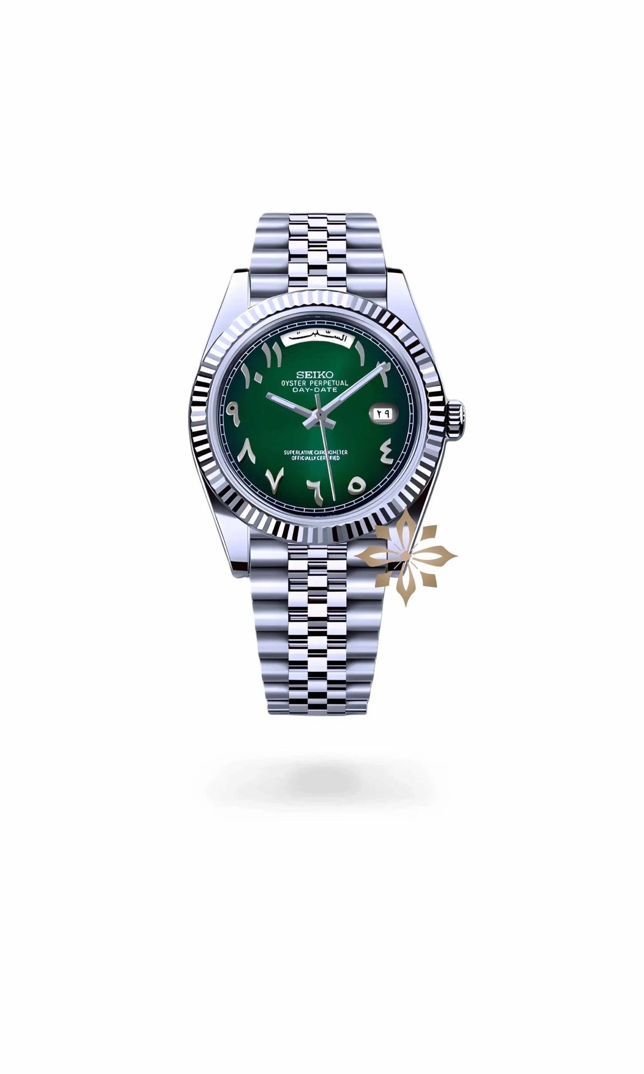 Seikojust mod daydate dark green arabic automatic watch - Circa Watch Labs seiko mod