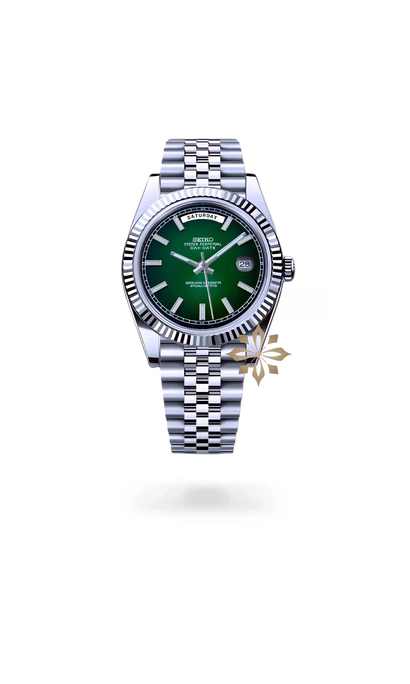 Seikojust mod daydate dark green automatic watch - Circa Watch Labs
