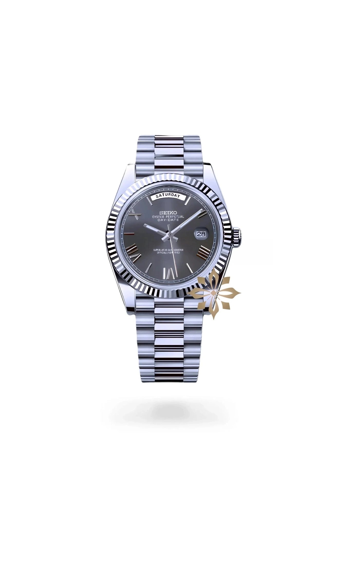 Seikojust mod daydate grey roman numeral automatic watch