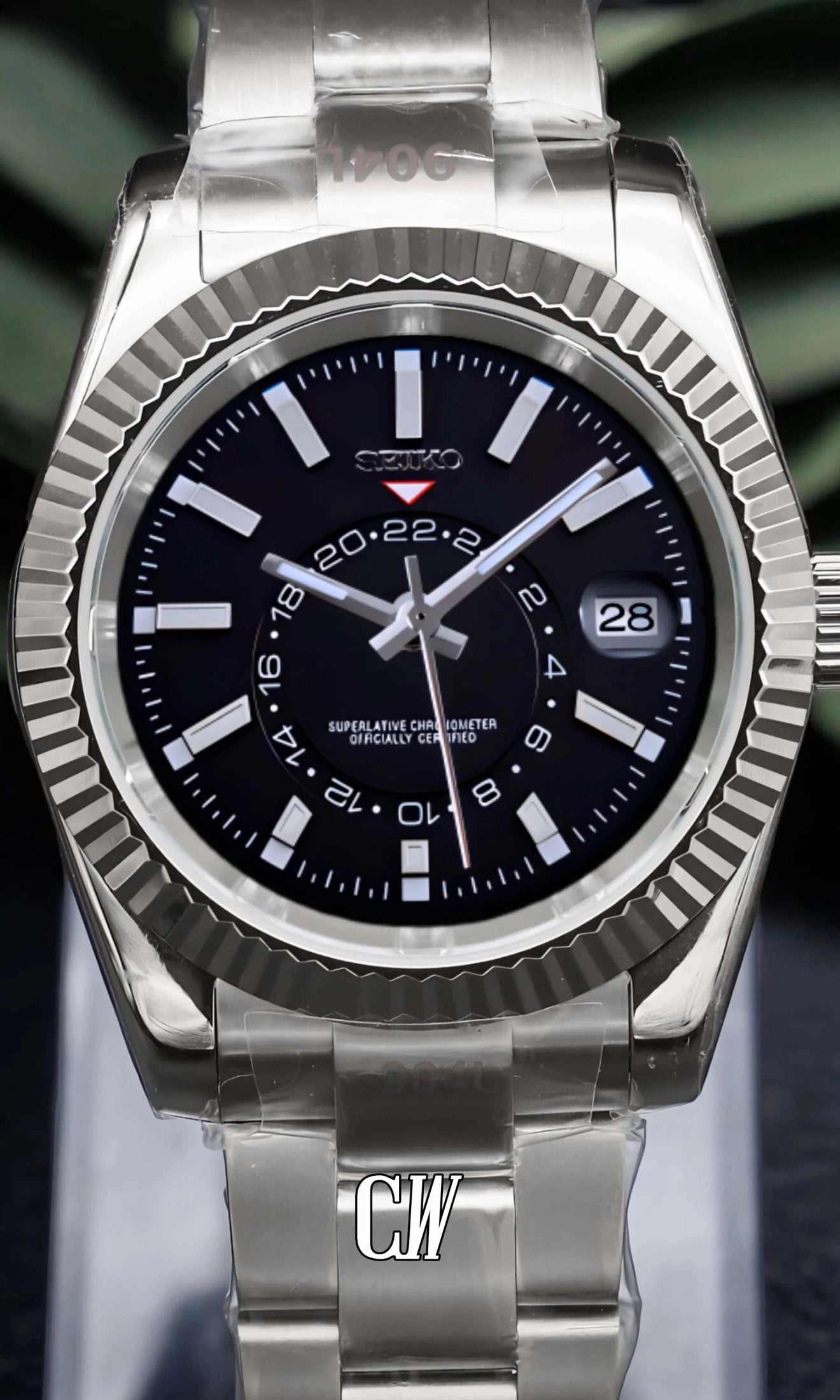 Seikojust mod skydweller watch black - Circa Watch Labs