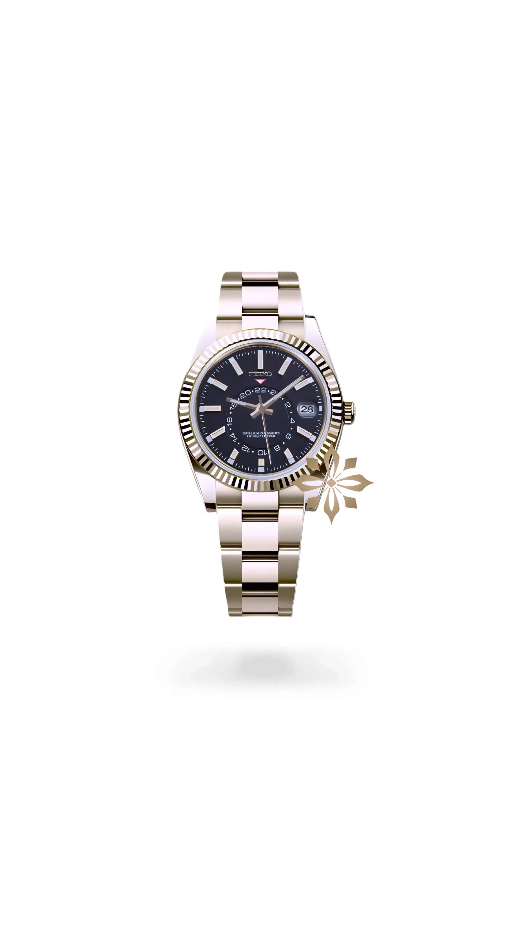 Seikojust mod skydweller watch black gold - Circa Watch Labs