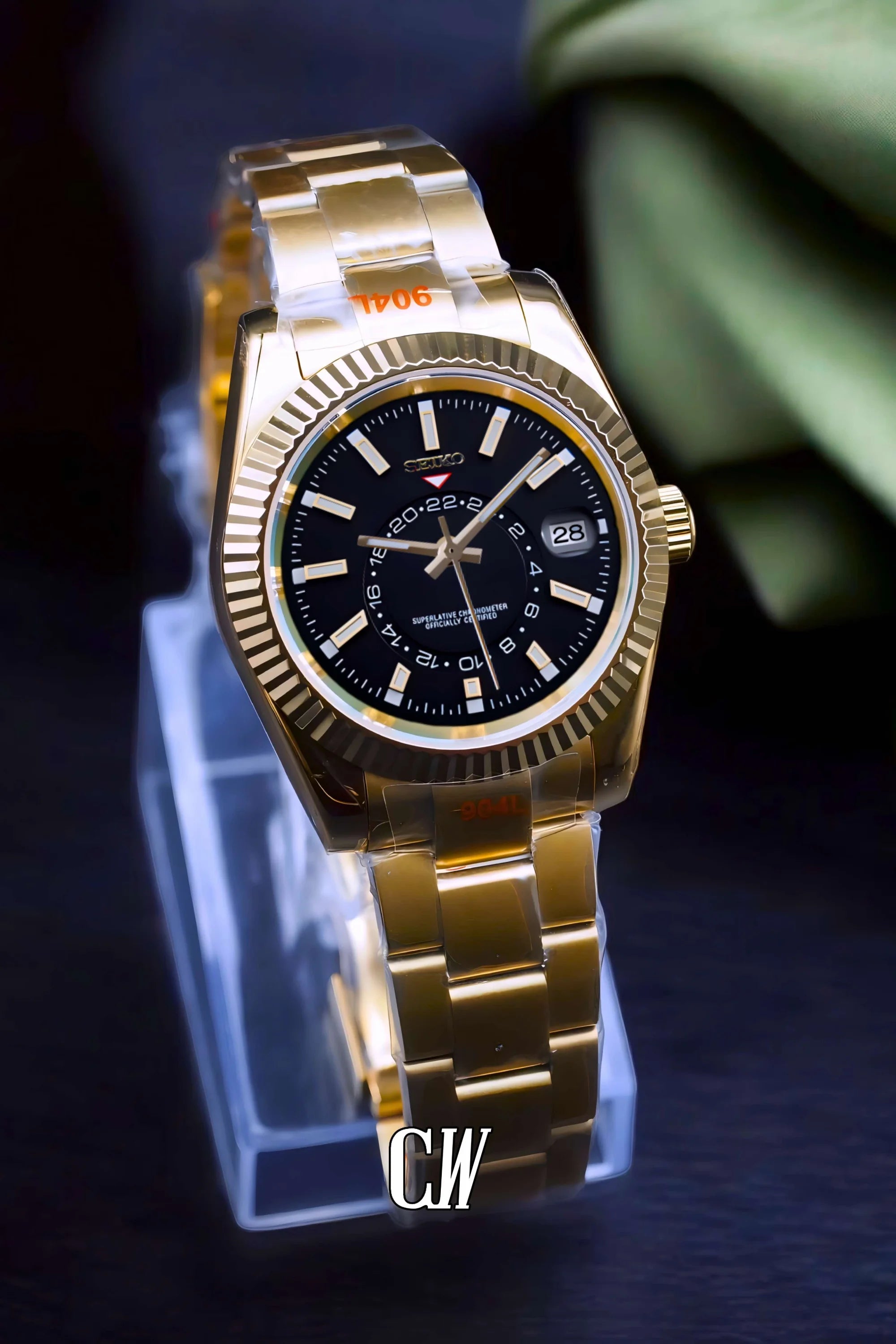 Seikojust mod skydweller watch black gold - Circa Watch Labs