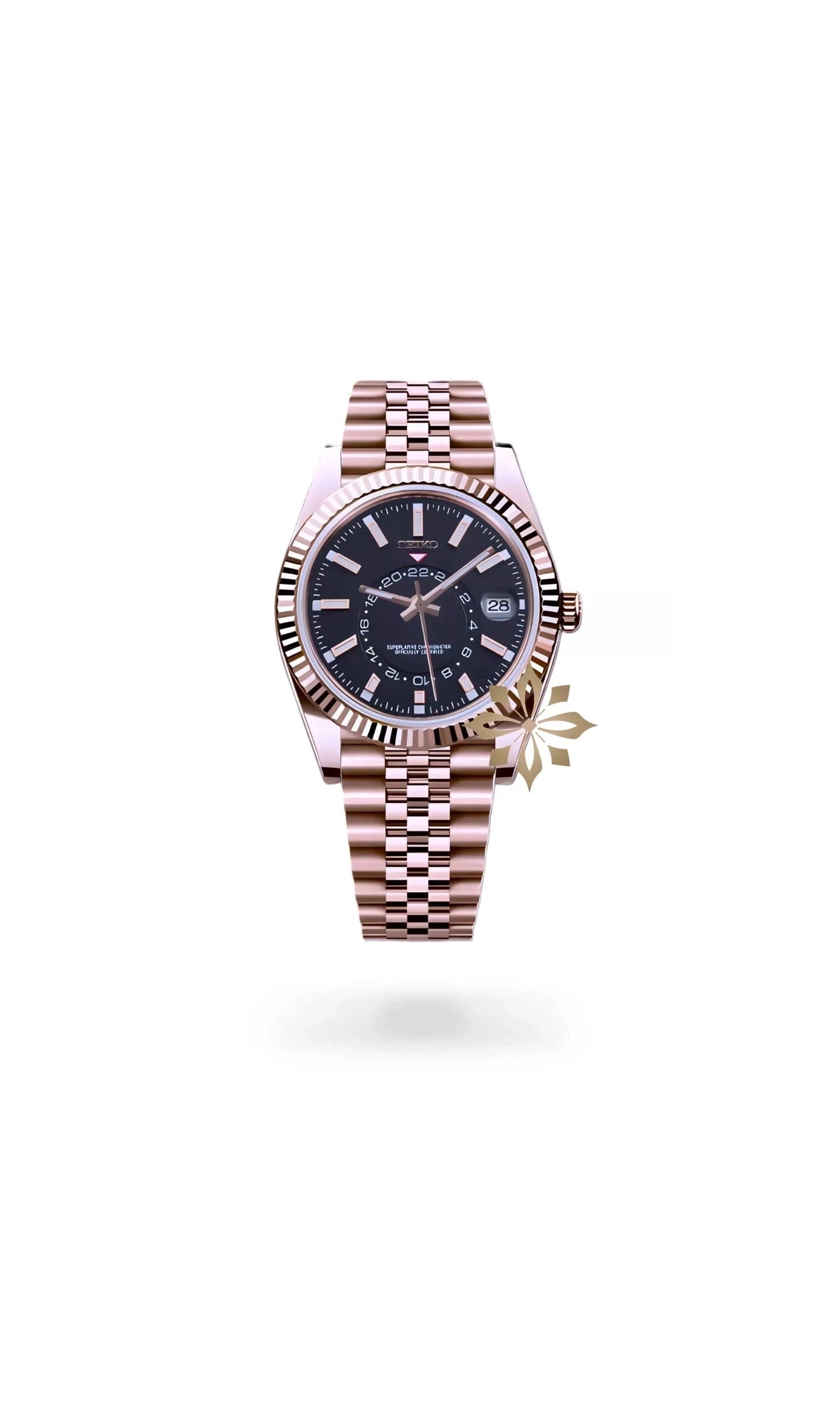 Seikojust mod skydweller watch black rose gold - Circa Watch Labs