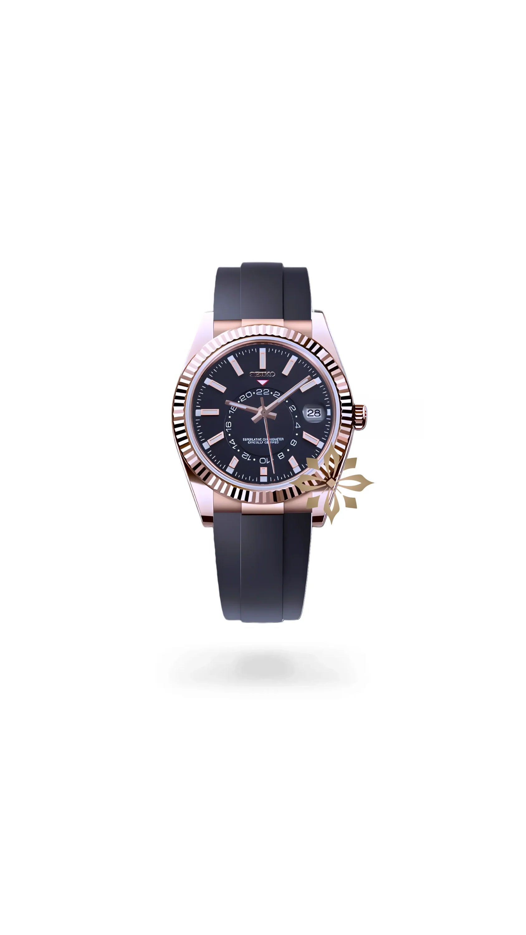 Seikojust mod skydweller watch black rose gold - Circa Watch Labs seiko mod
