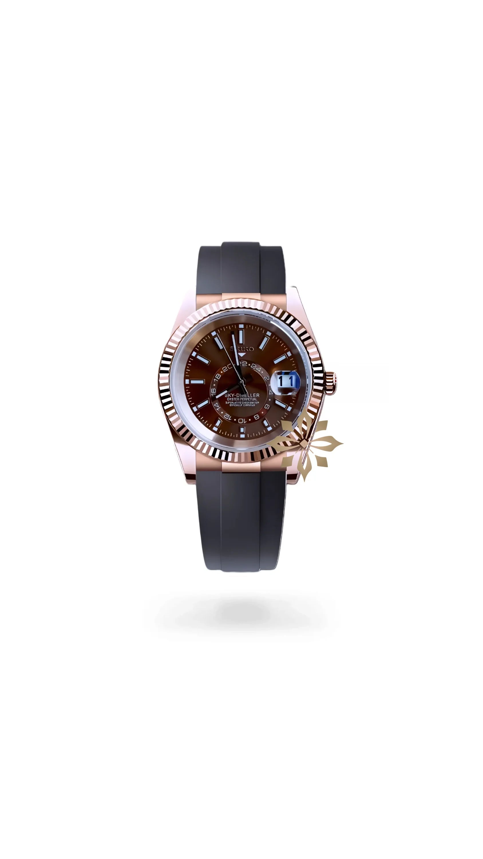 Seikojust mod skydweller watch brown rose gold - Circa Watch Labs
