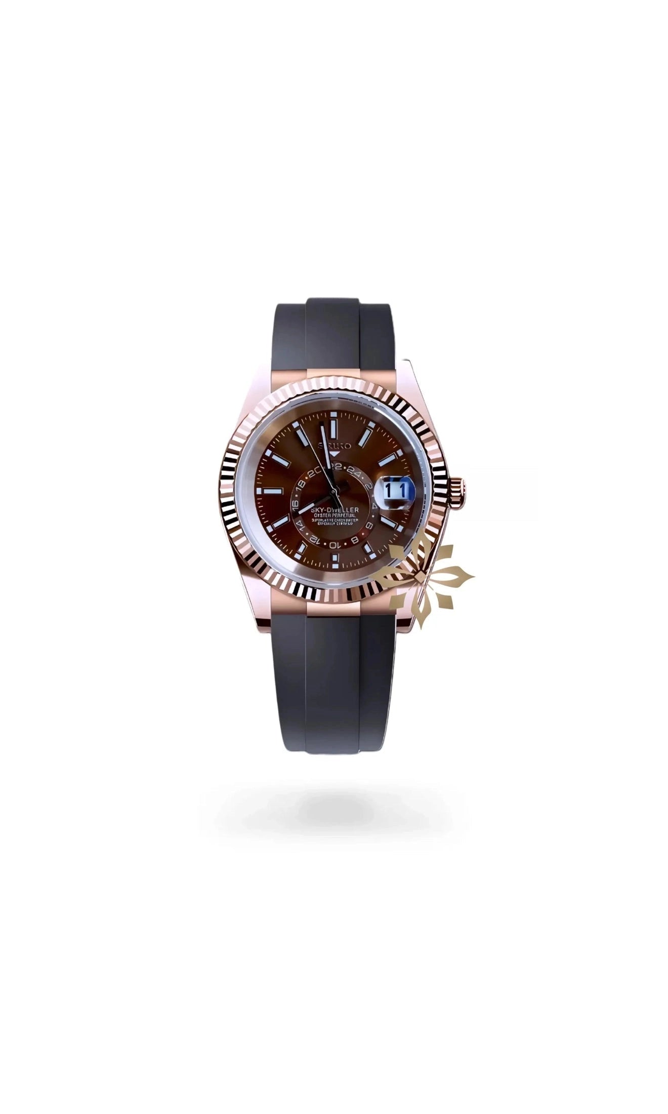 Seikojust mod skydweller watch brown rose gold - Circa Watch Labs