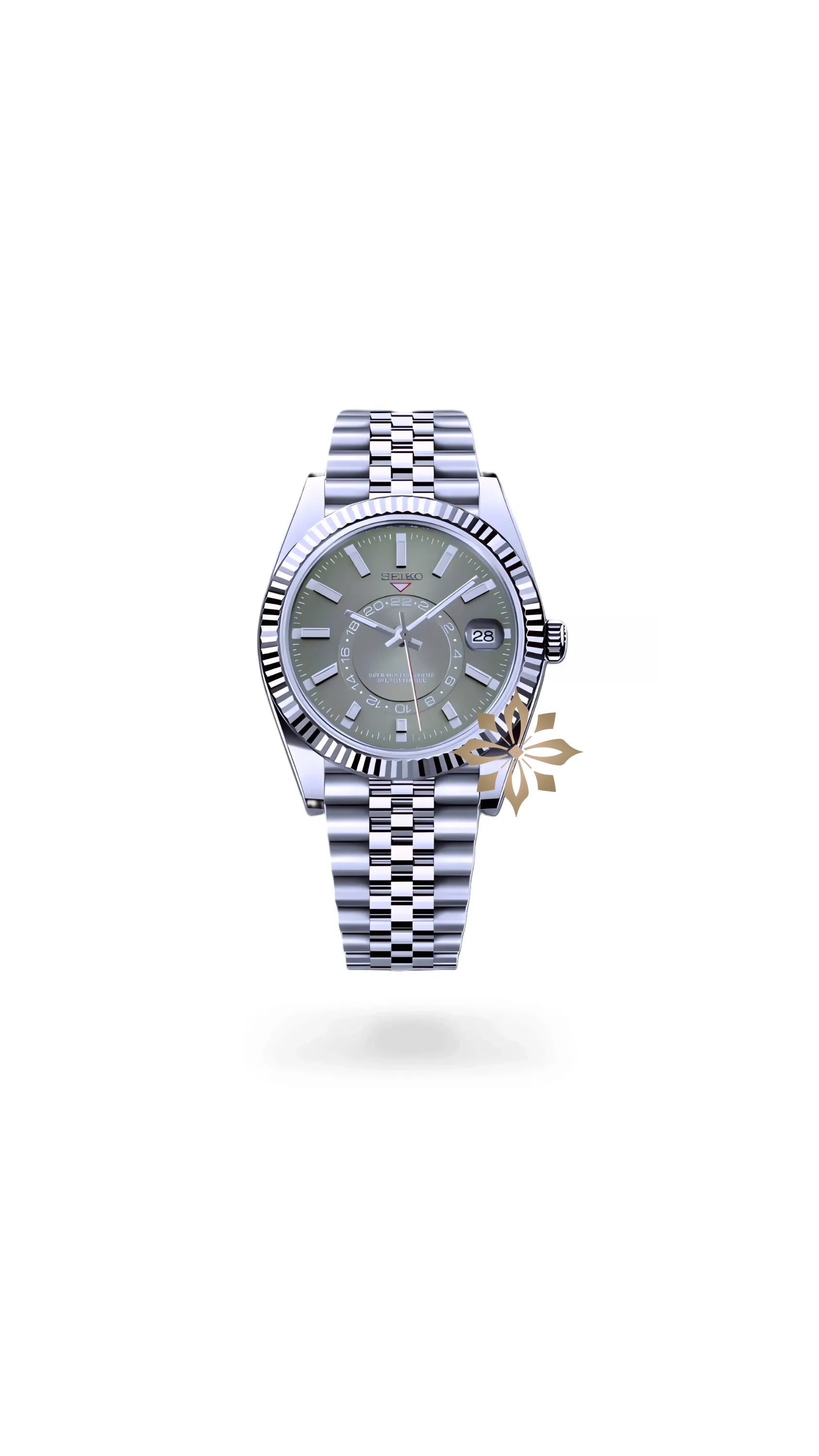 Seikojust mod skydweller watch olive green - Circa Watch Labs