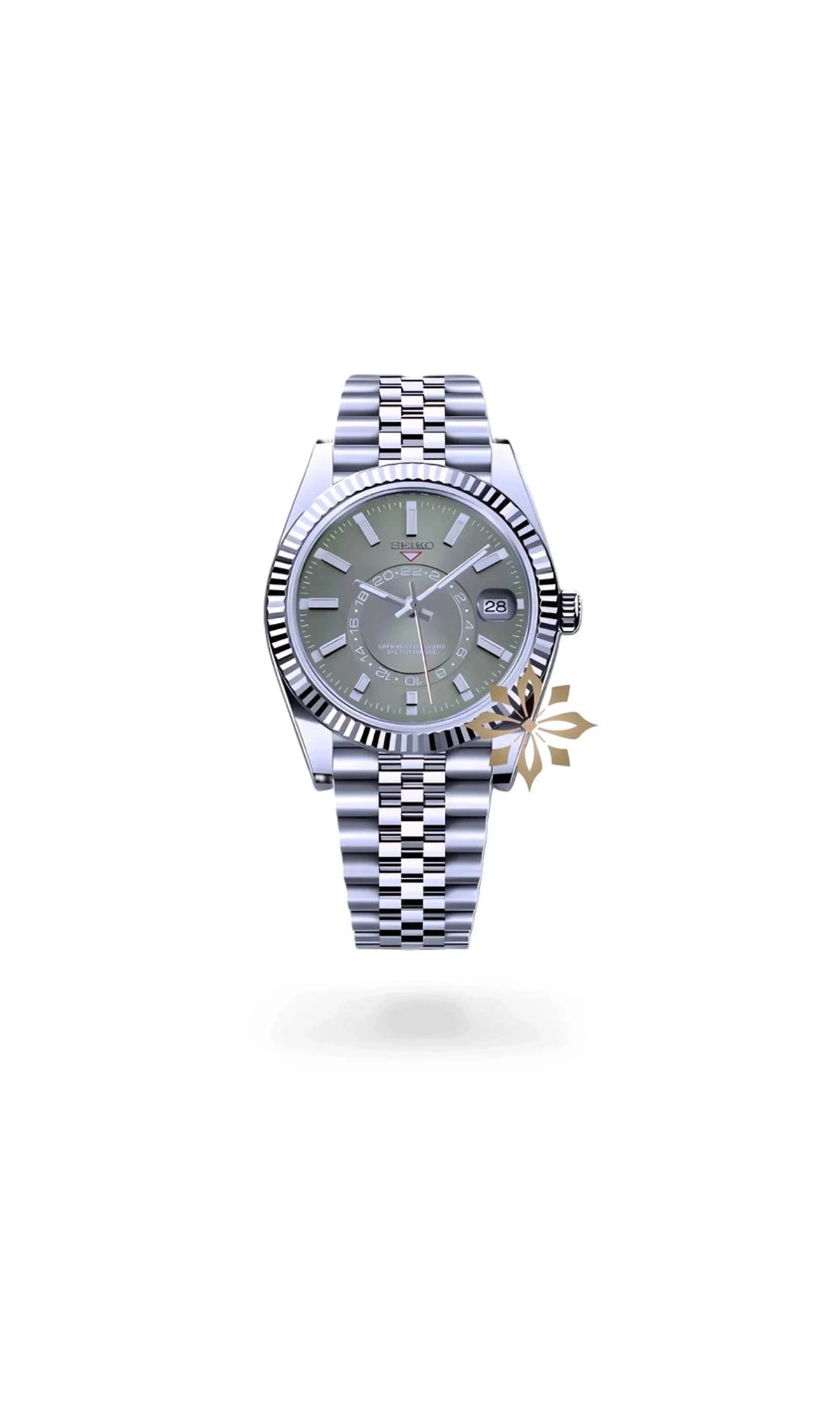 Seikojust mod skydweller watch olive green - Circa Watch Labs