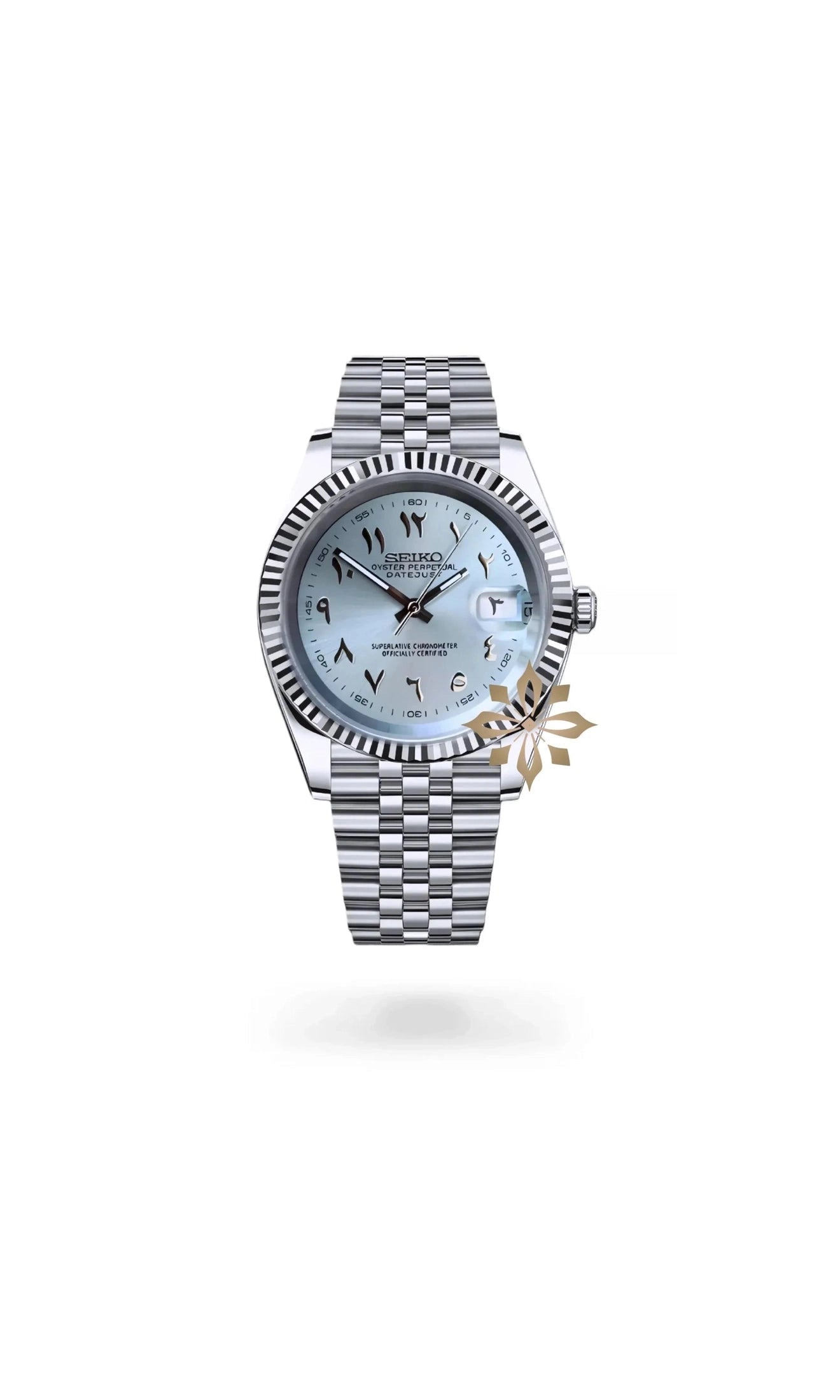 Seikojust mod watch 'arabic ice blue' - Circa Watch Labs