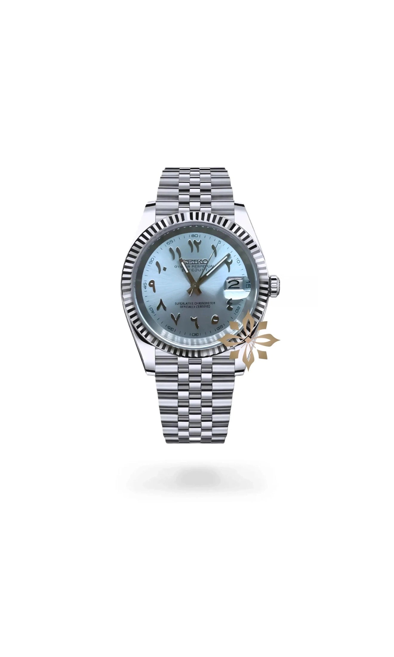 Seikojust mod watch 'arabic ice blue' - Circa Watch Labs