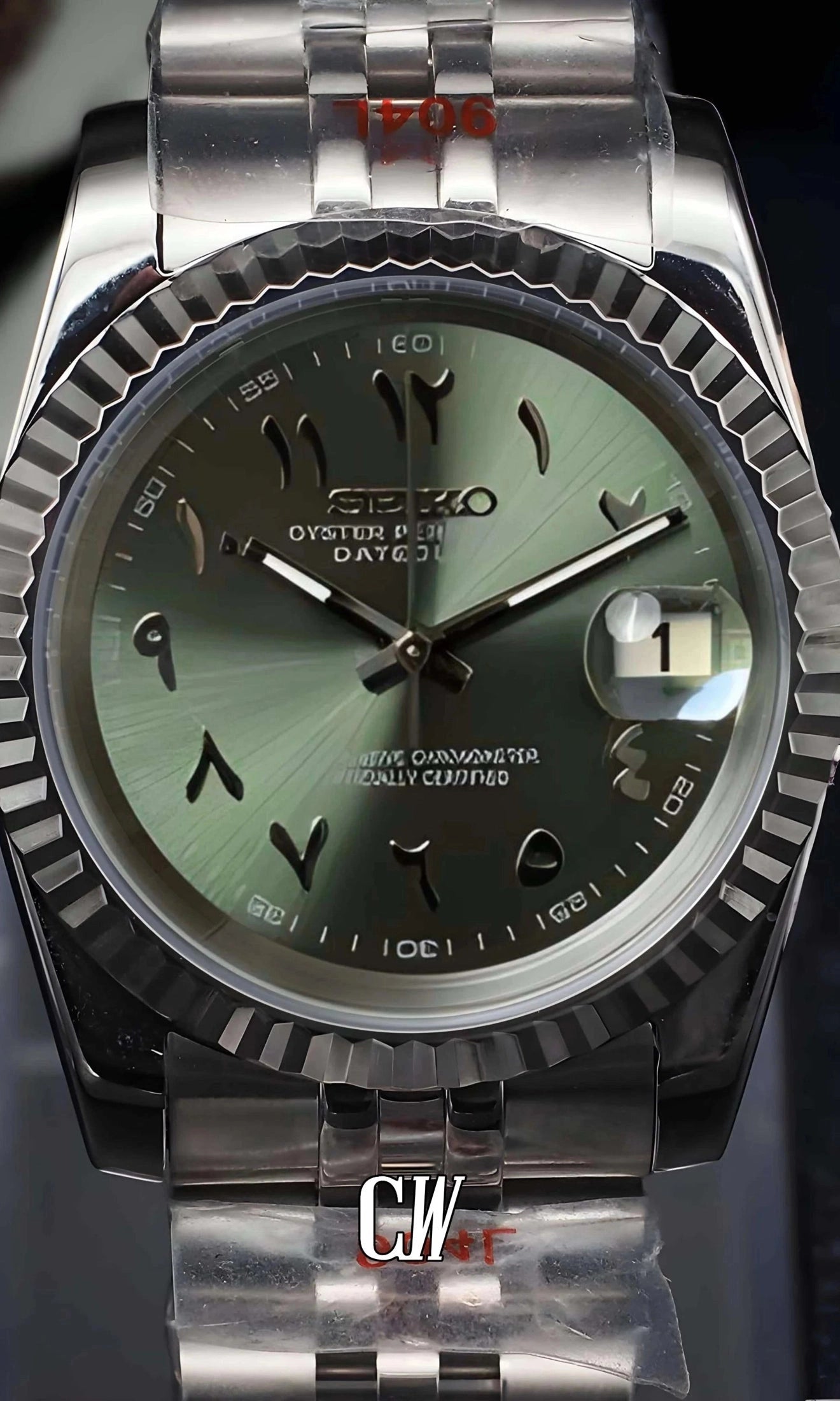 Seikojust mod watch 'arabic olive green' - Circa Watch Labs