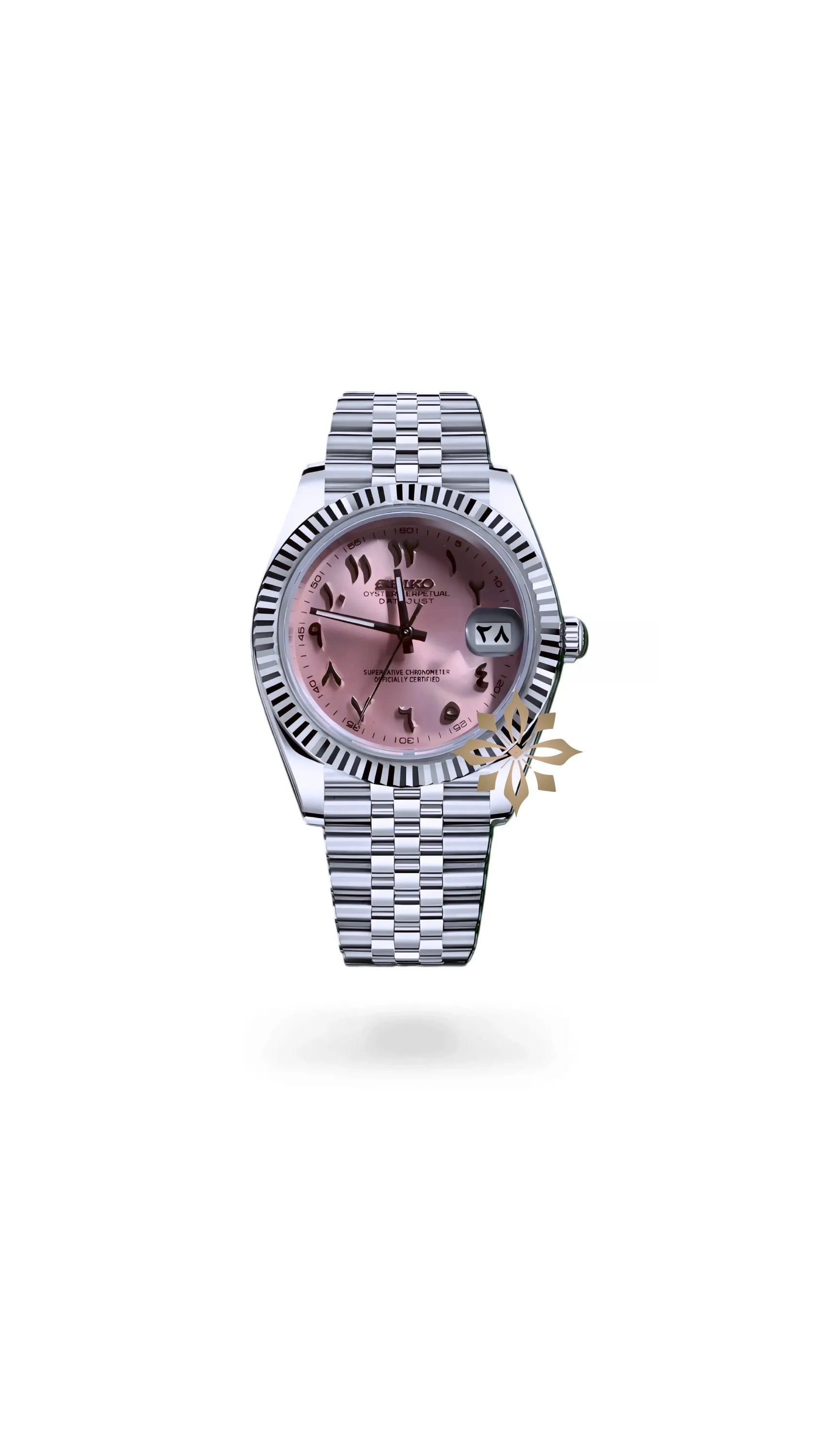 Seikojust mod watch 'arabic sunburst pink' - Circa Watch Labs seiko mod