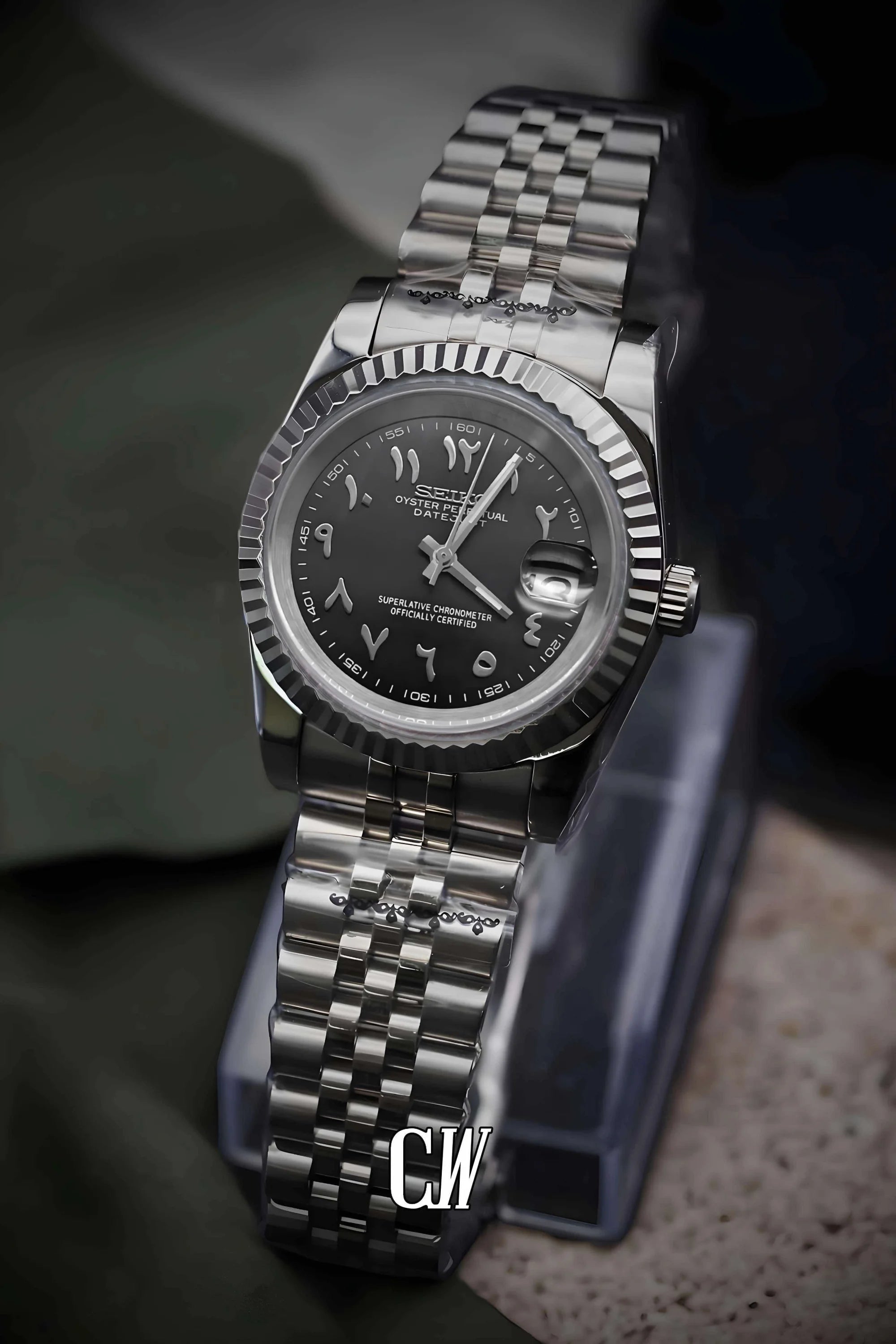 Seikojust mod watch 'Black' arabic - Circa Watch Labs