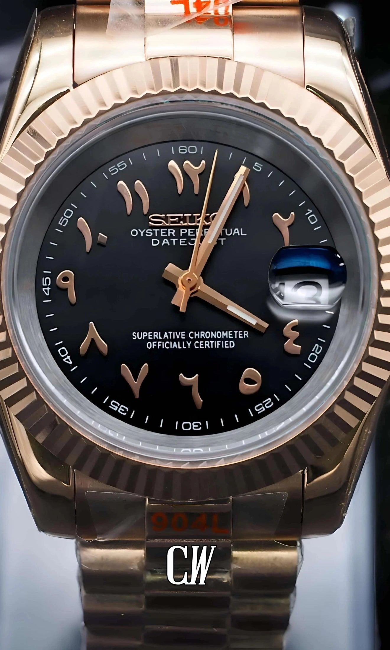 Seikojust mod watch 'Black rose gold' arabic - Circa Watch Labs
