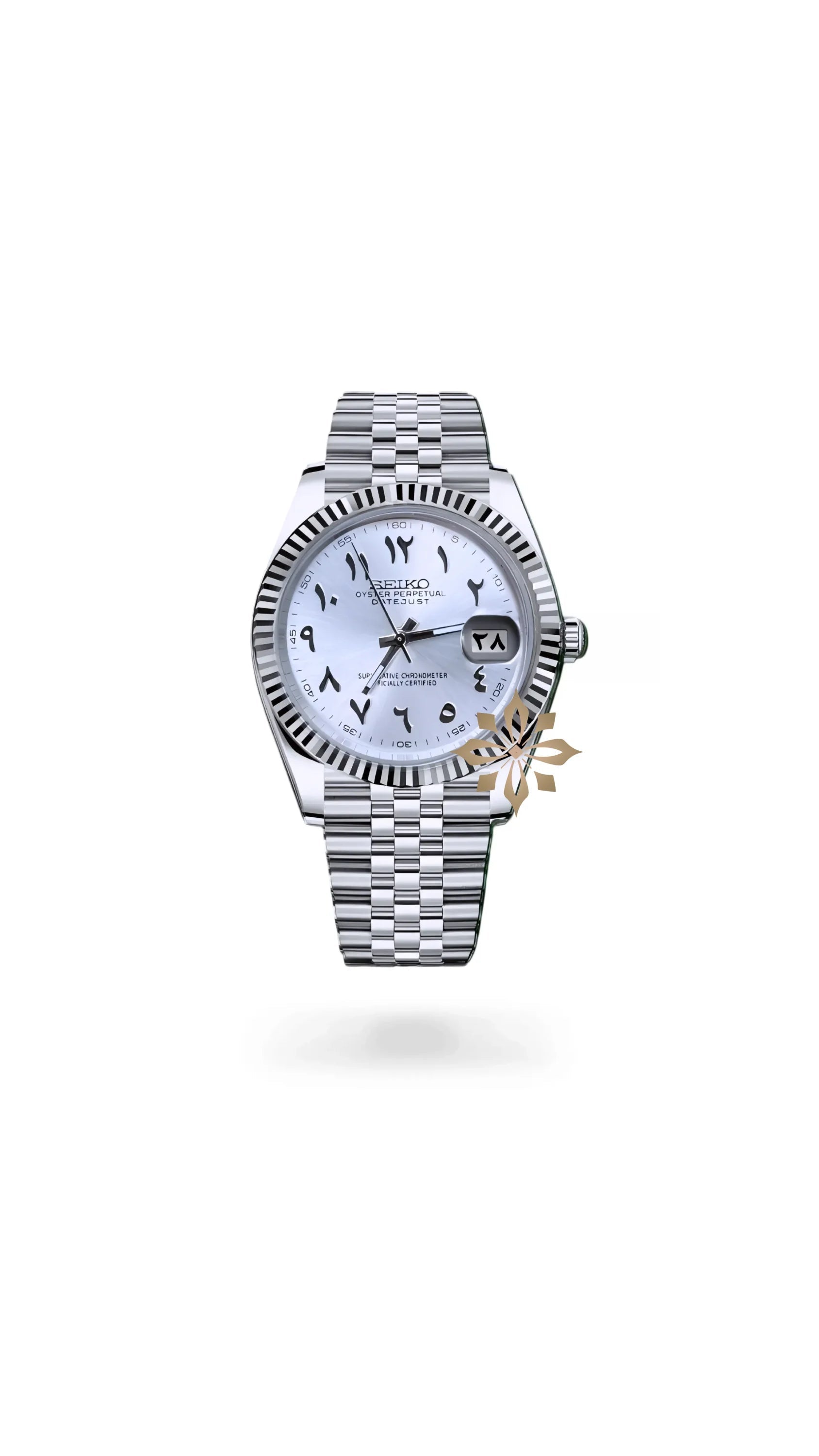Seikojust mod watch 'Silver white' arabic - Circa Watch Labs seiko mod