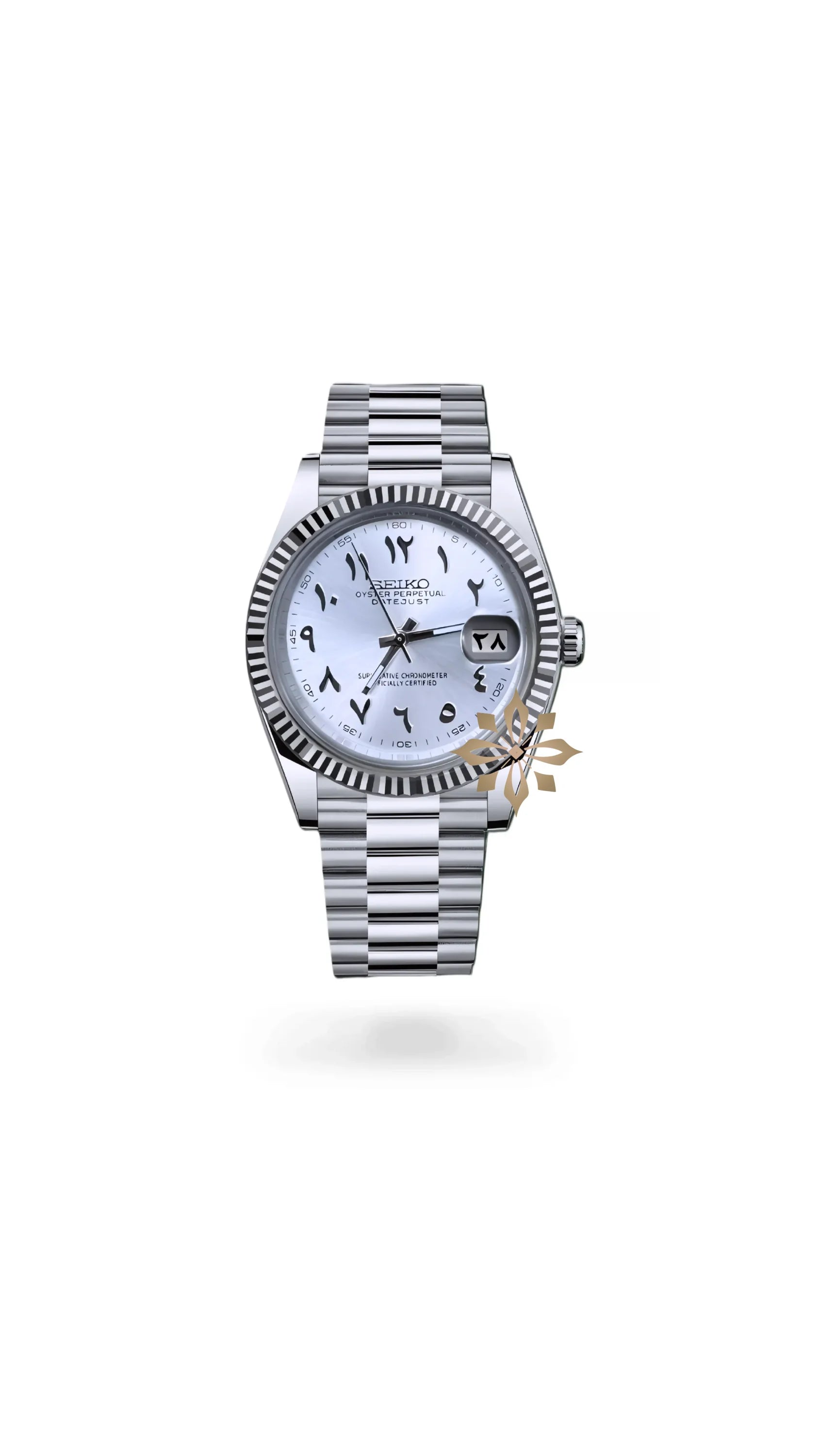 Seikojust mod watch 'Silver white' arabic - Circa Watch Labs seiko mod