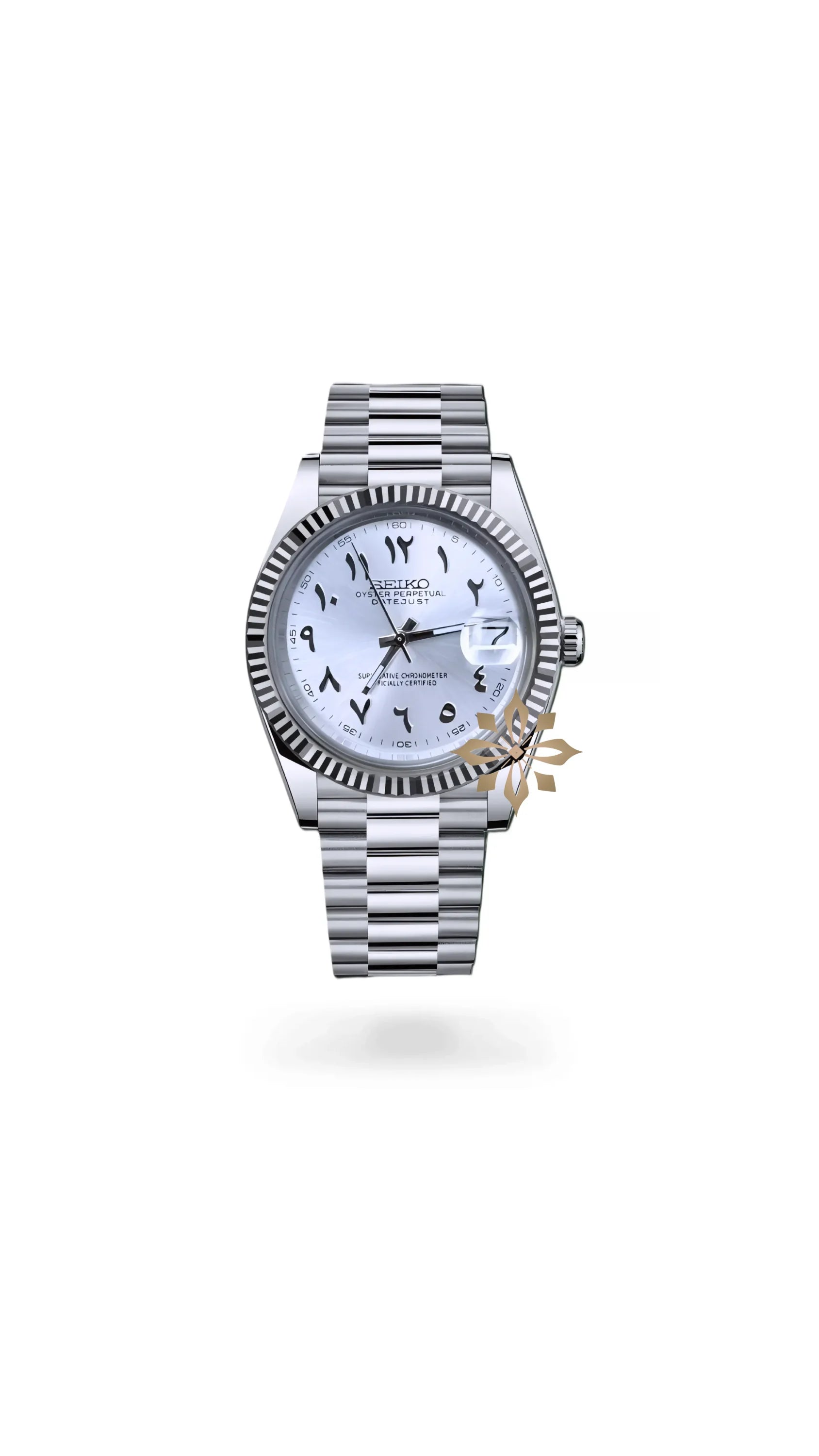Seikojust mod watch 'Silver white' arabic - Circa Watch Labs seiko mod