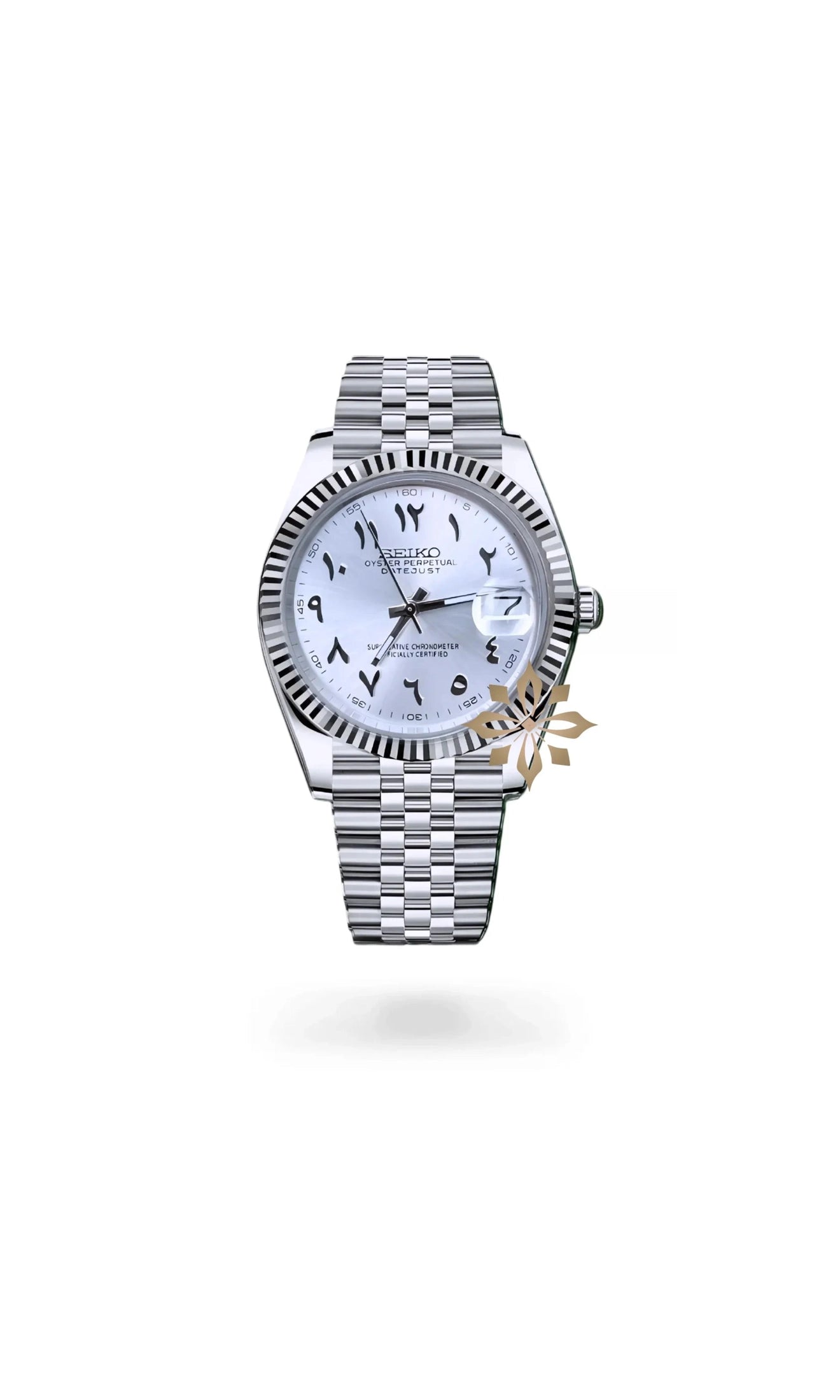 Seikojust mod watch 'Silver white' arabic - Circa Watch Labs seiko mod