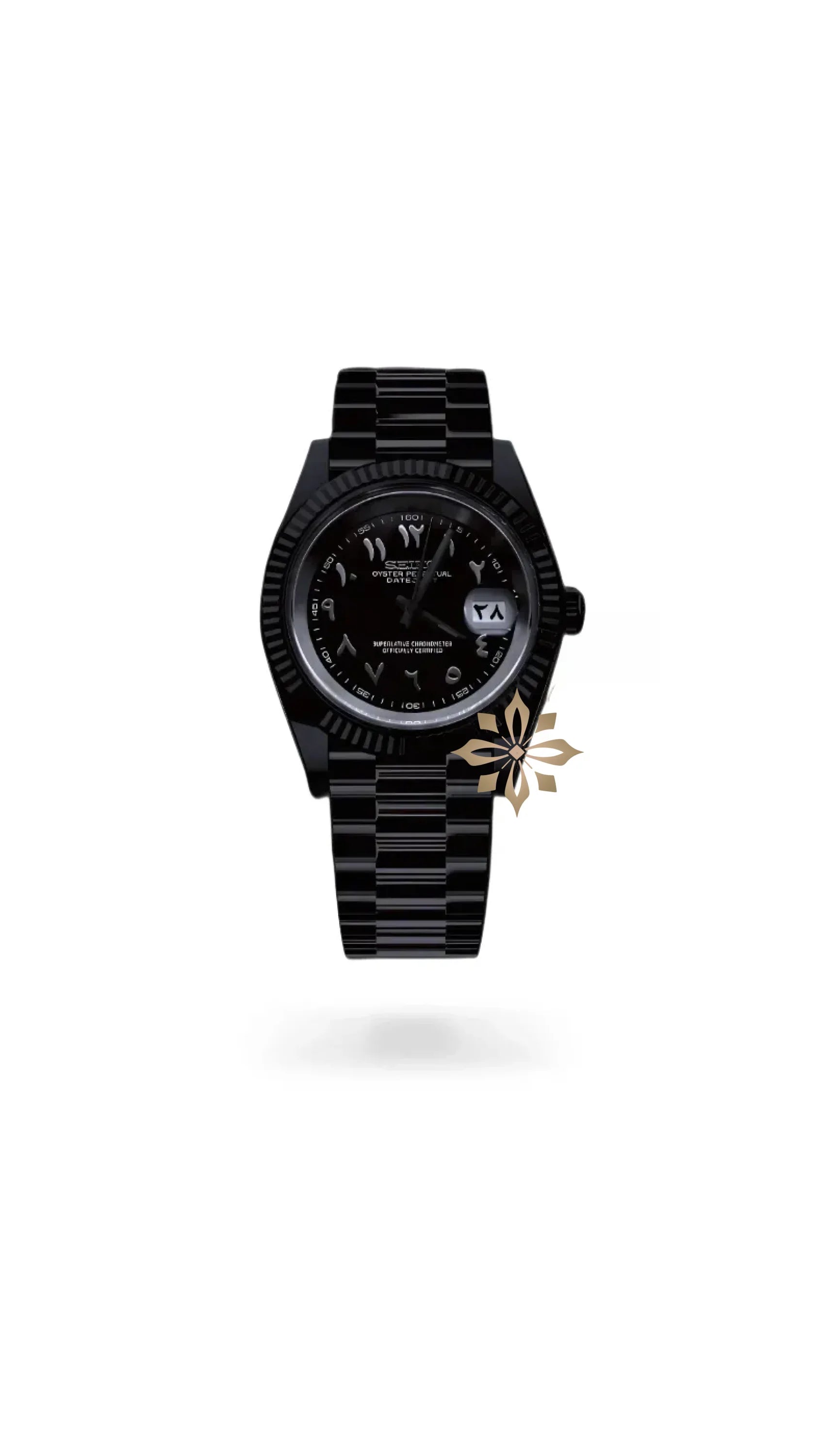 Seikojust mod watch 'Triple Black' arabic - Circa Watch Labs seiko mod