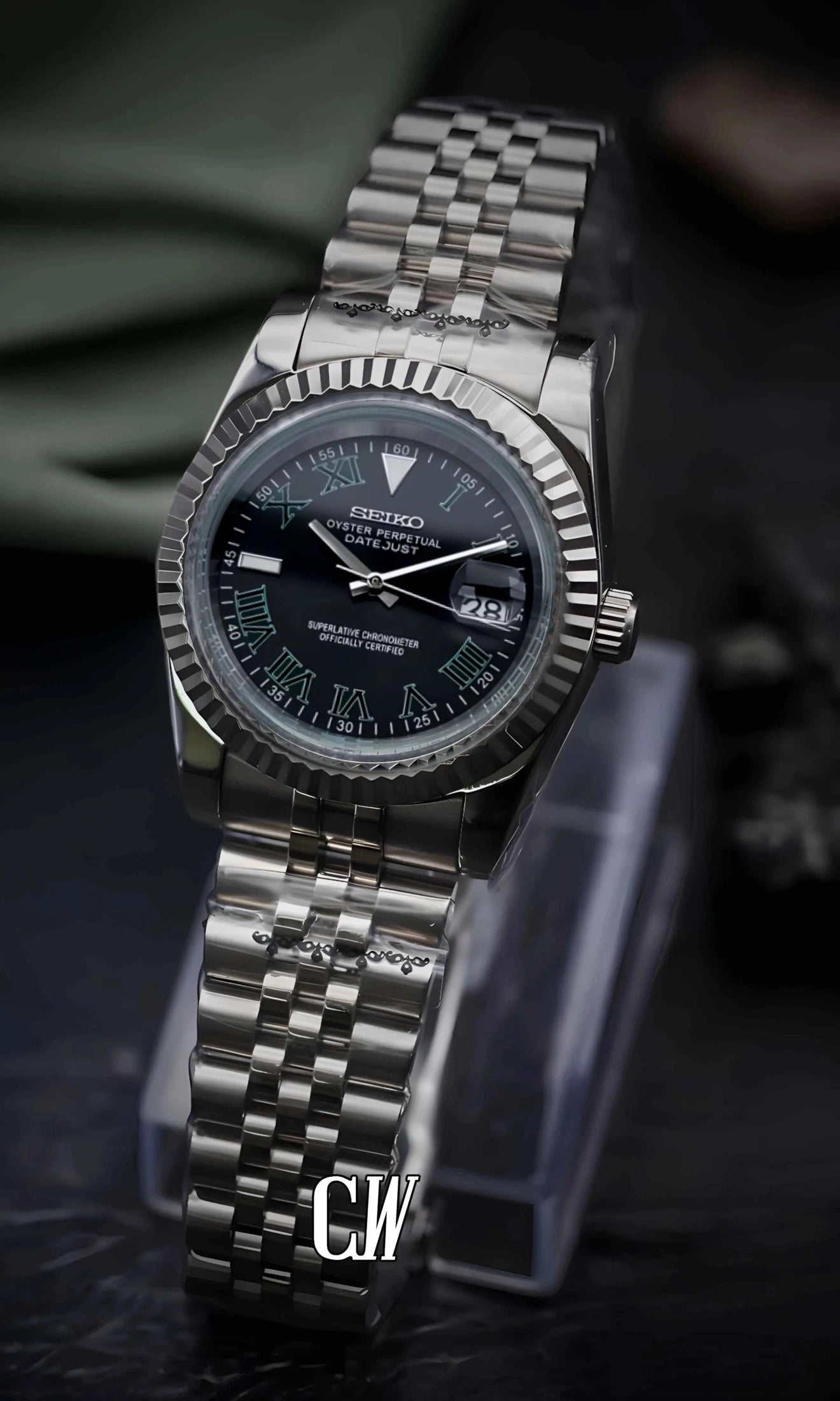 Seikojust mod Wimbledon watch black - Circa Watch Labs seiko mod