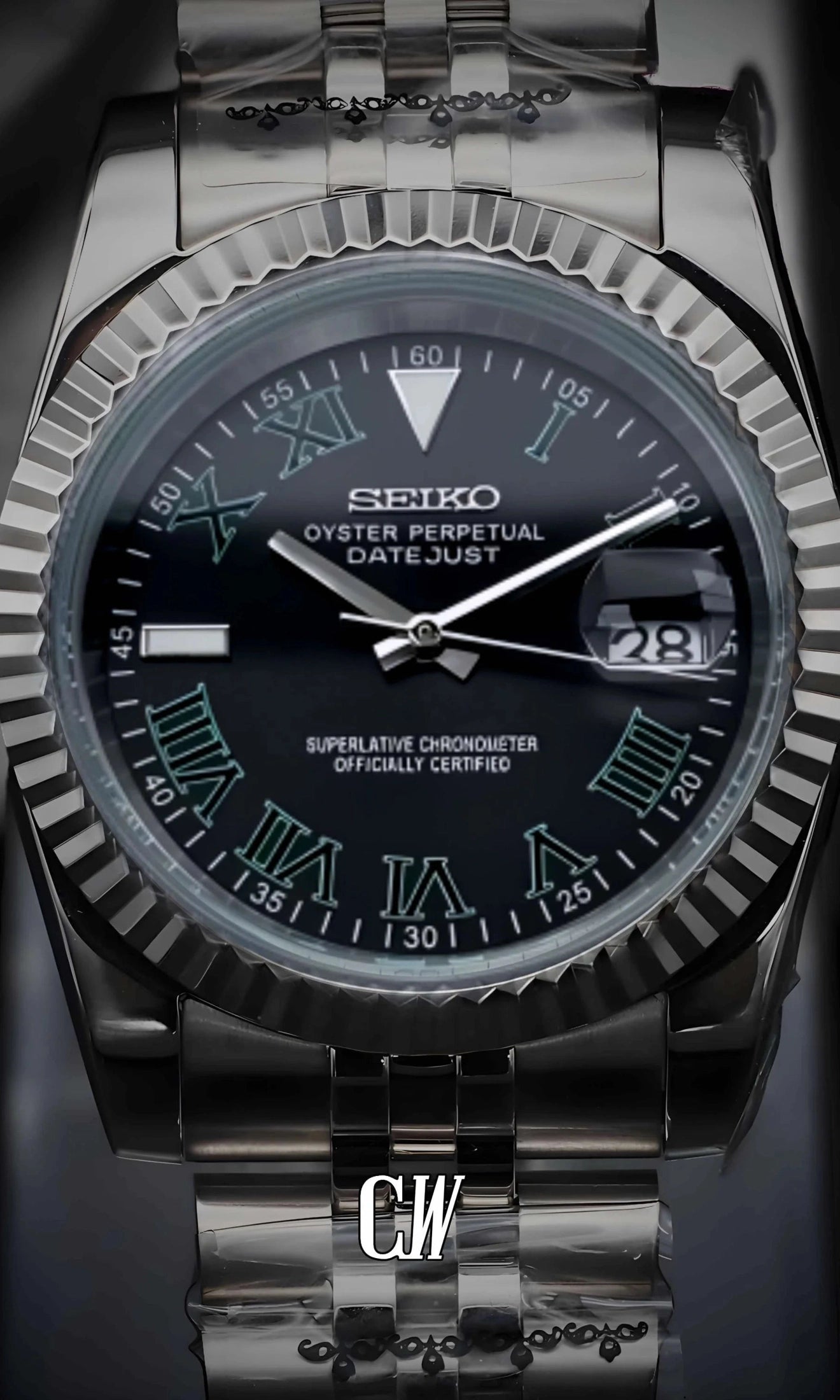 Seikojust mod Wimbledon watch black - Circa Watch Labs seiko mod