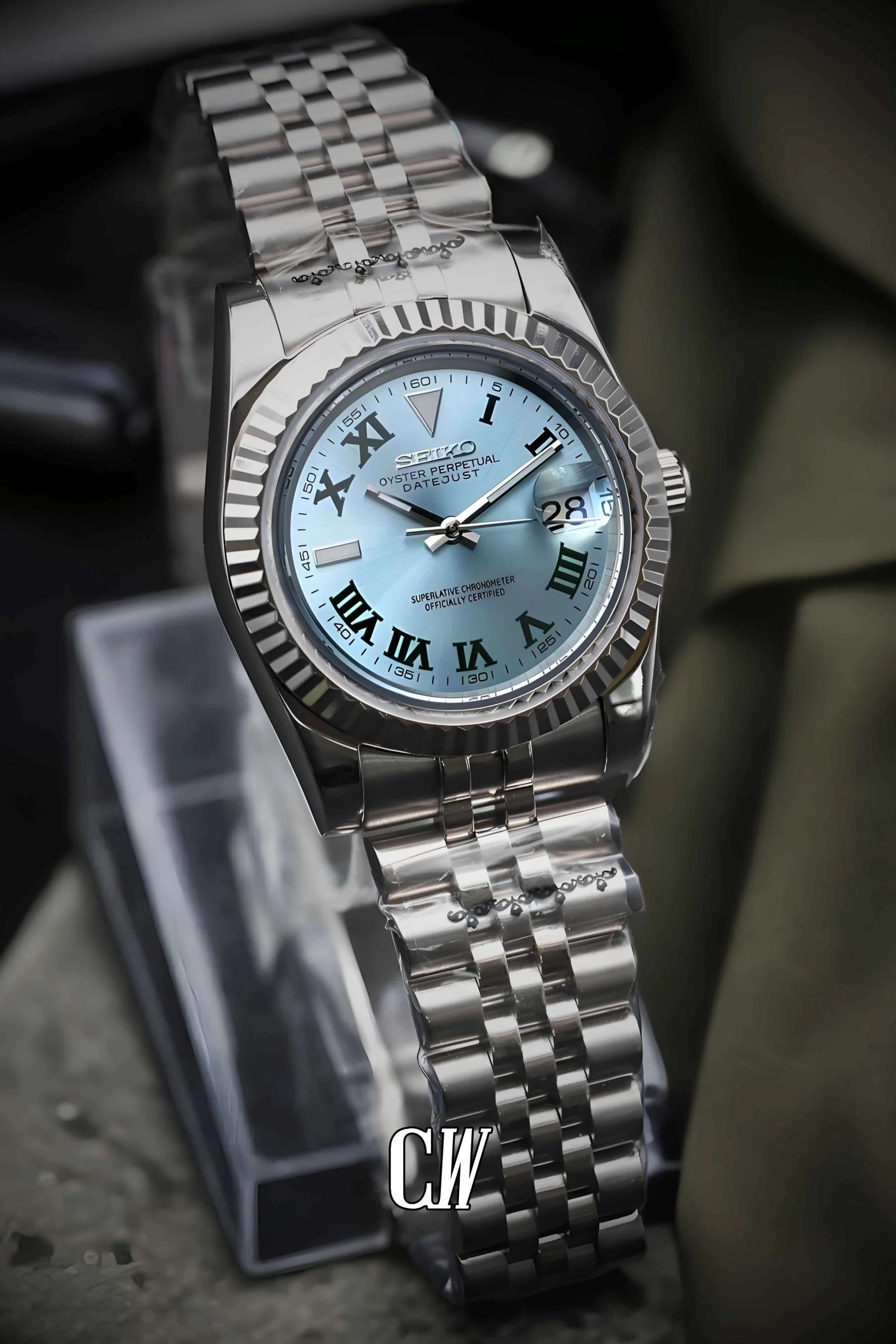 Seikojust mod Wimbledon watch blue - Circa Watch Labs seiko mod