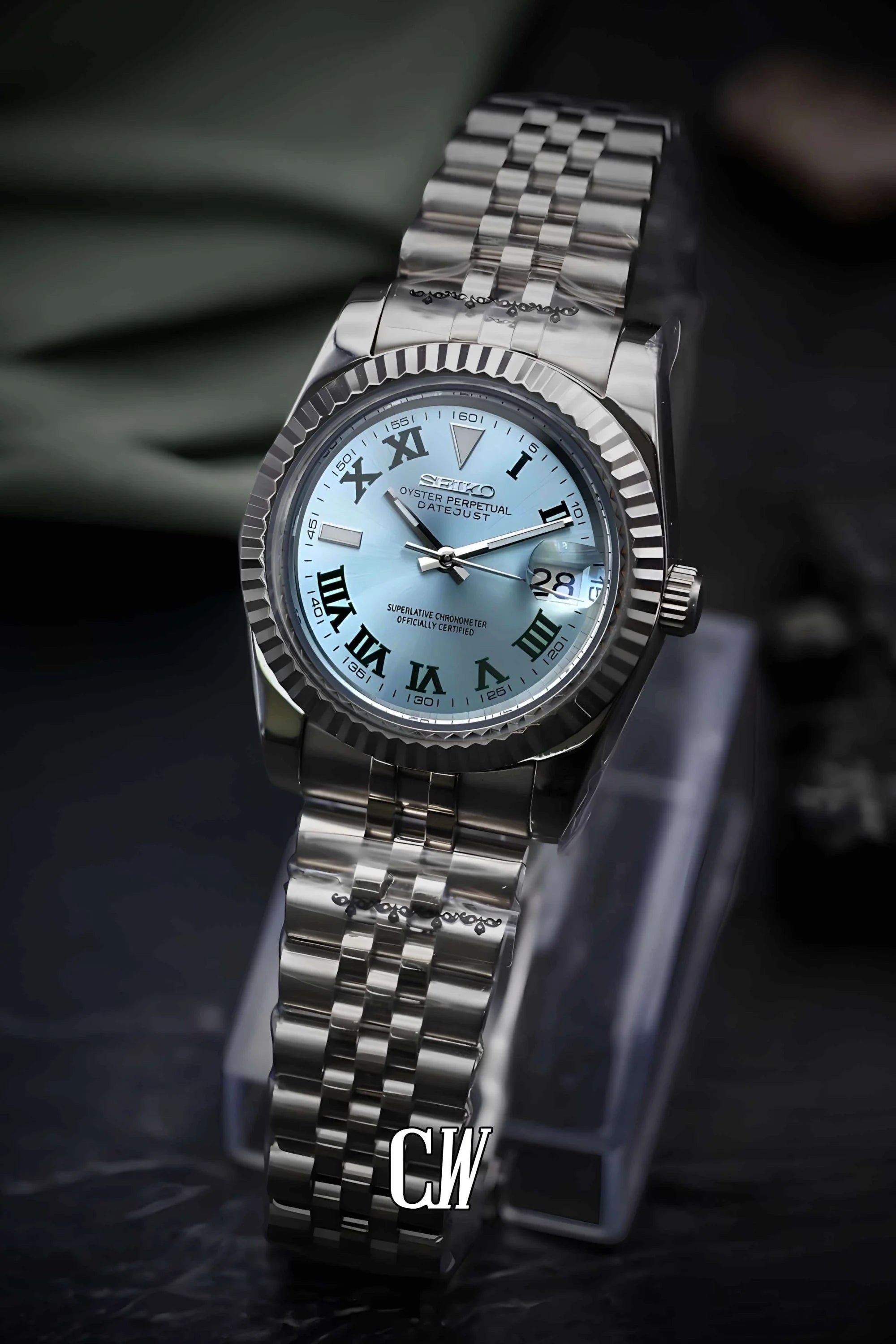 Seikojust mod Wimbledon watch blue - Circa Watch Labs seiko mod