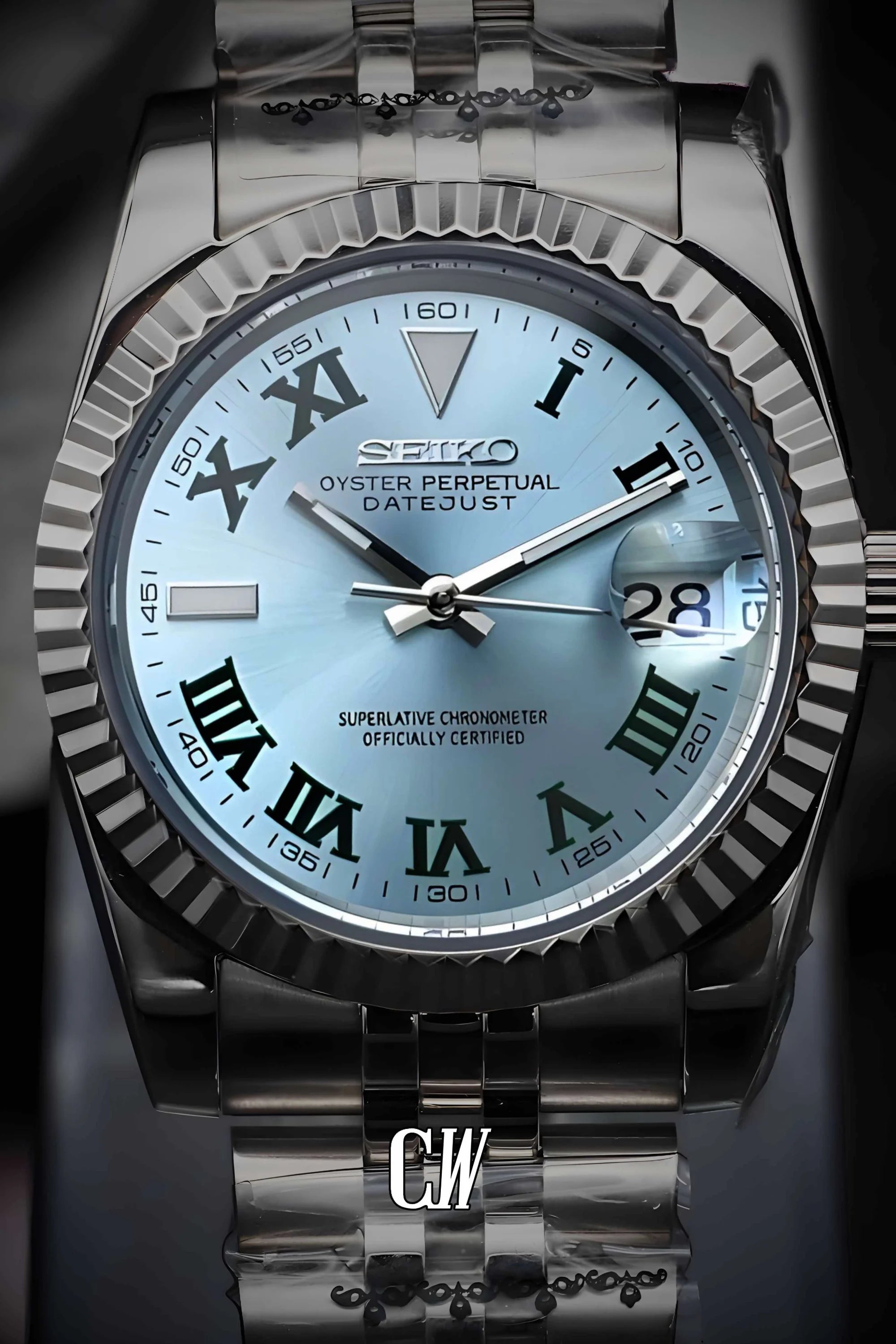 Seikojust mod Wimbledon watch blue - Circa Watch Labs seiko mod
