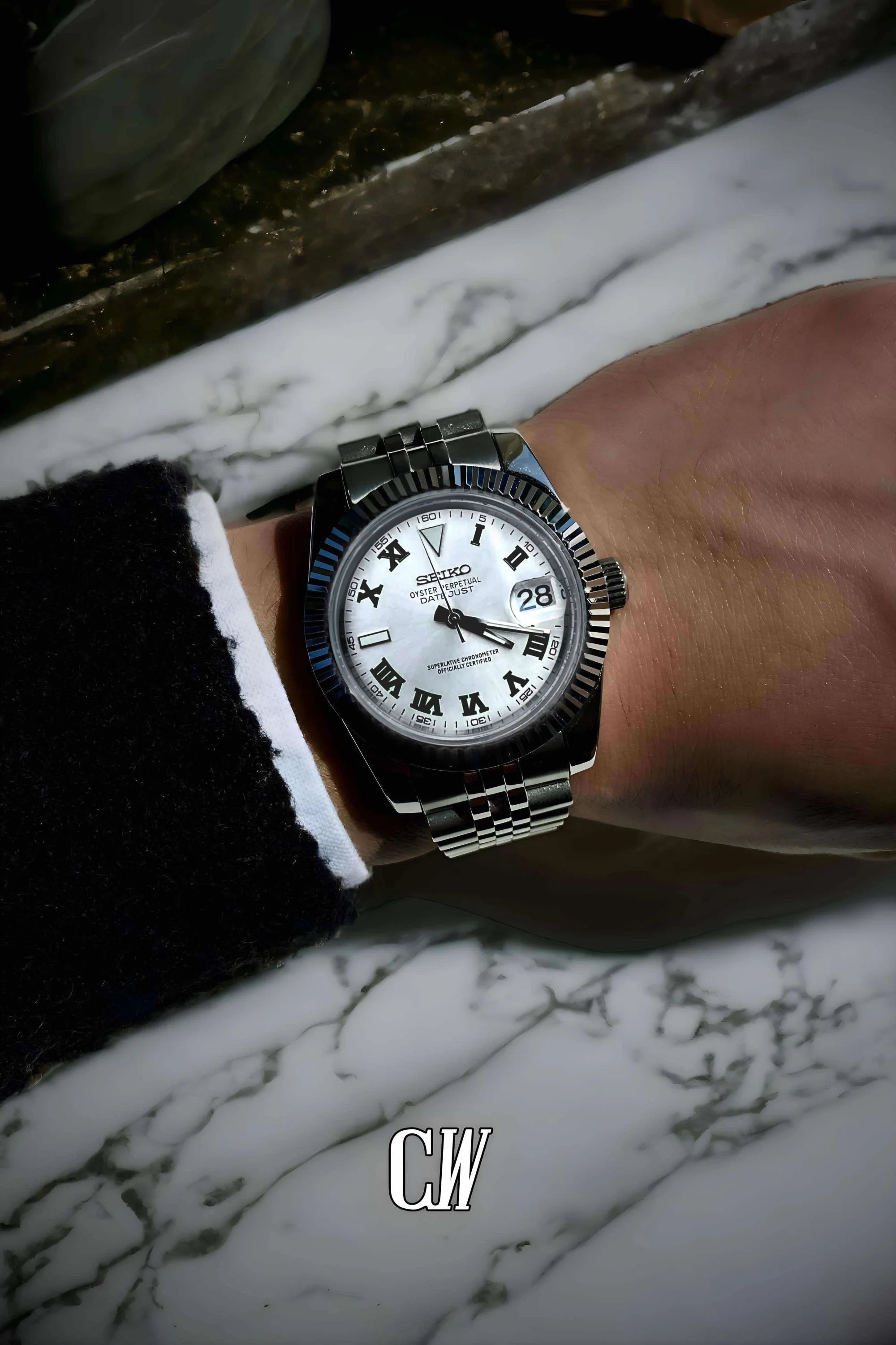 Seikojust mod Wimbledon watch white - Circa Watch Labs seiko mod
